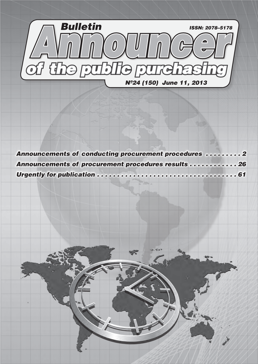 Of the Public Purchasing Announcernº24 (150) June 11, 2013