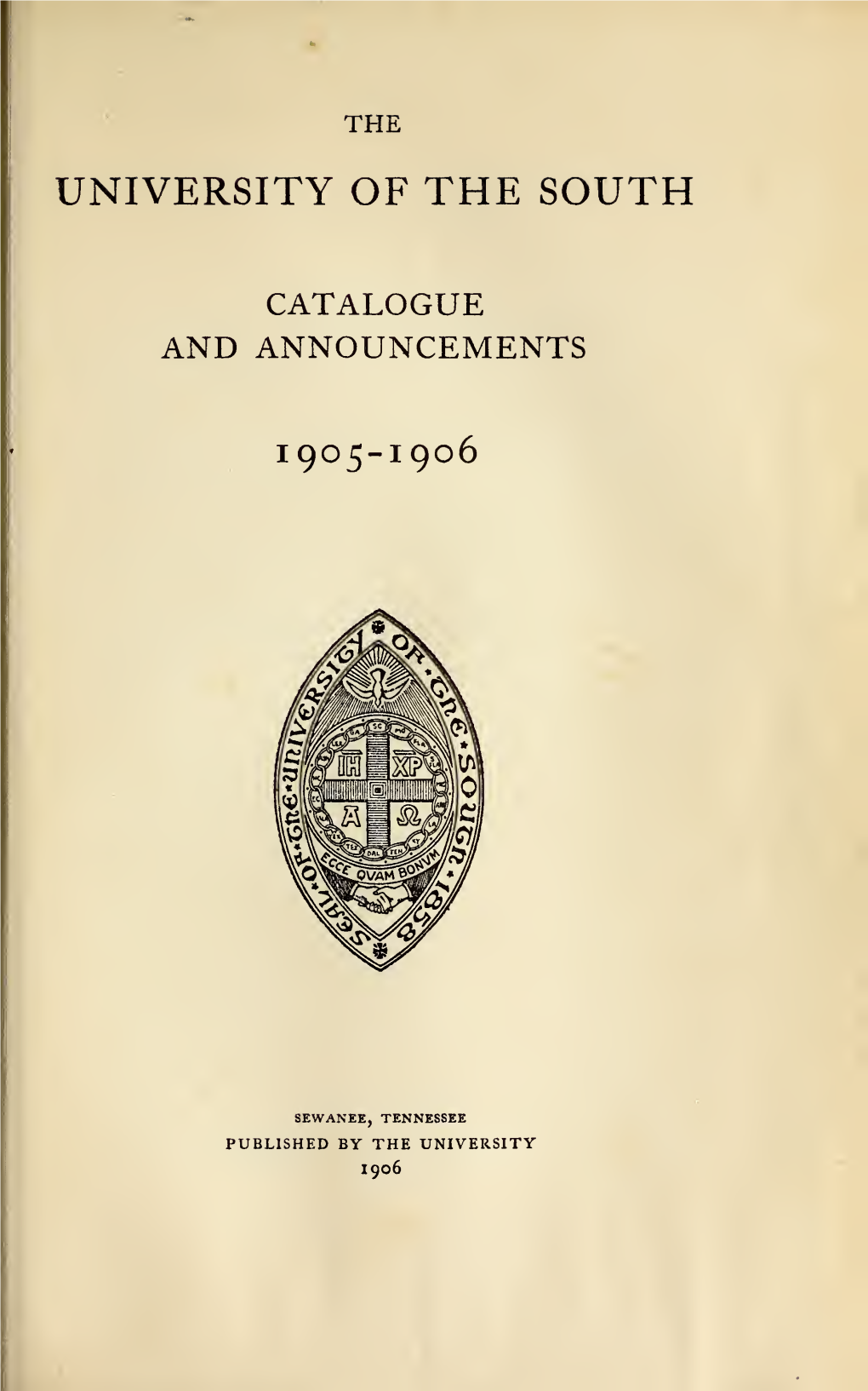 College of Arts and Sciences Catalog and Announcements, 1902-1906