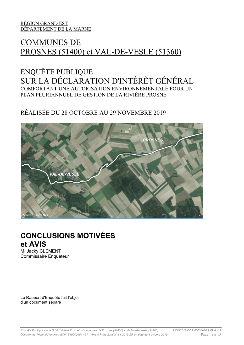 COMMUNES DE PROSNES (51400) Et VAL-DE-VESLE (51360) SUR LA