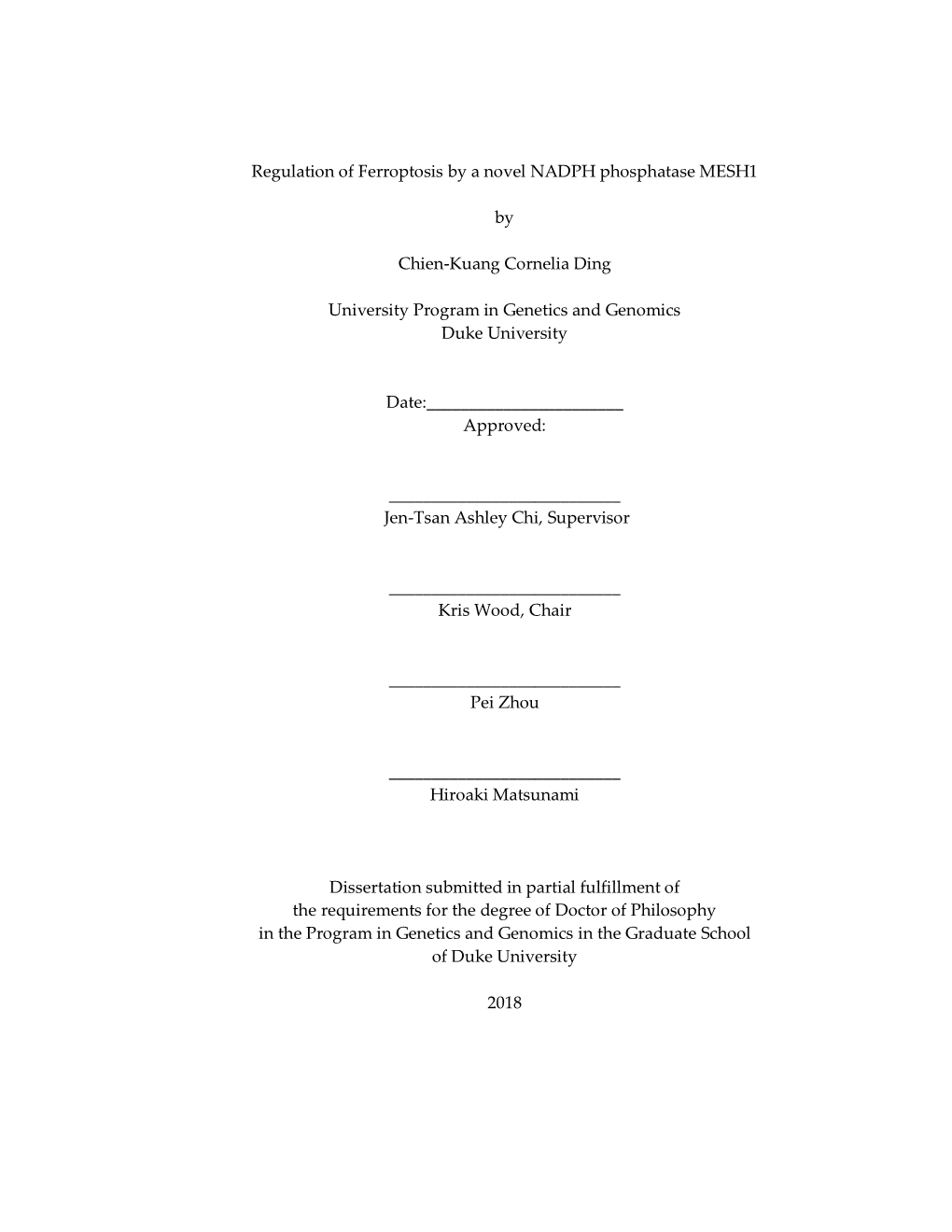 Duke University Dissertation Template