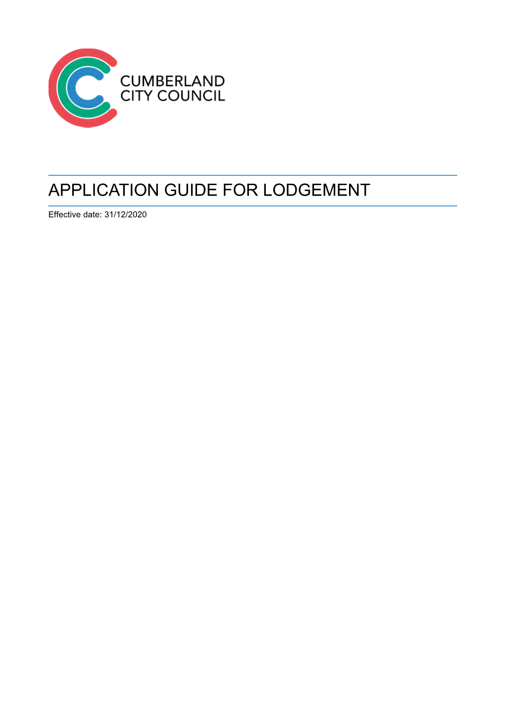 Application Guide for Lodgement