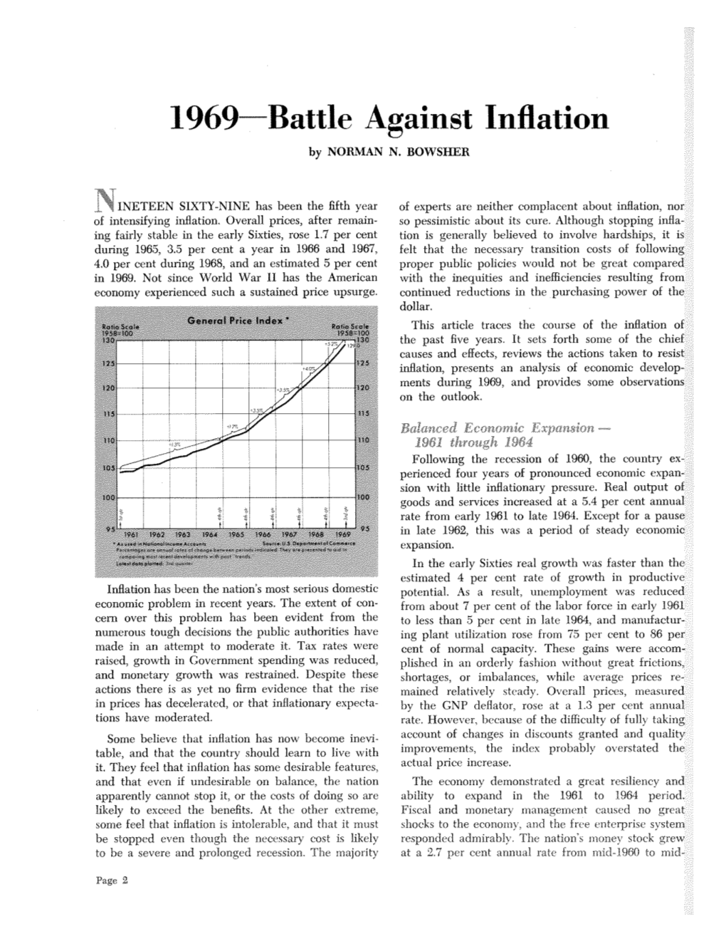 1969—Battle Against Inflation by NORMAN N