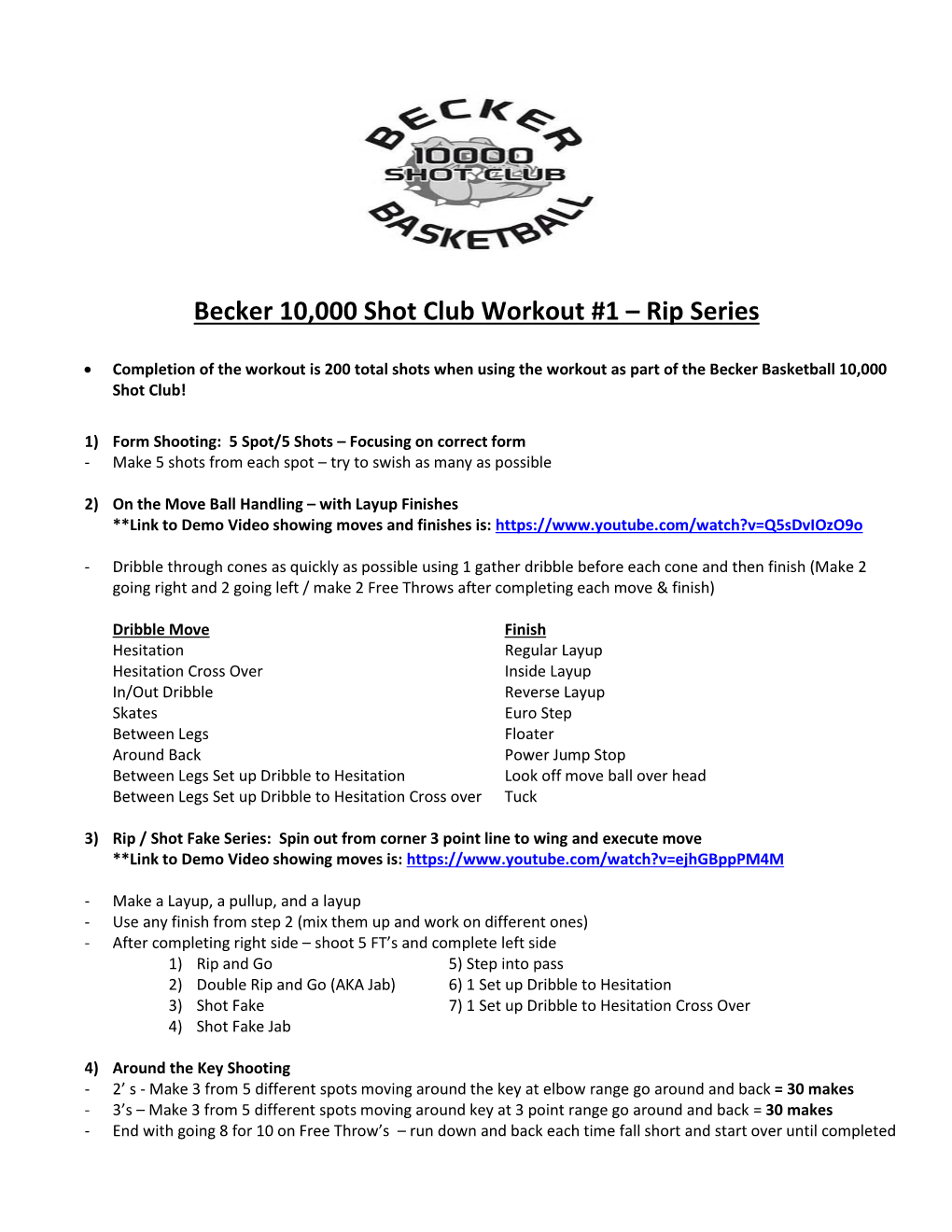 Becker 10,000 Shot Club Workout #1 – Rip Series