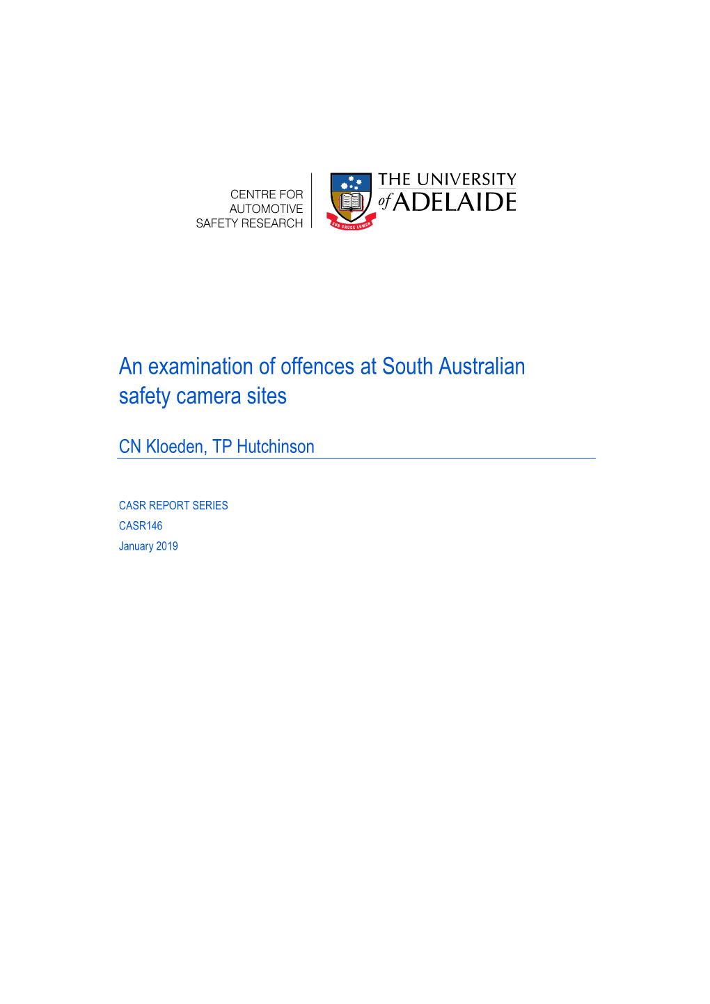 An Examination of Offences at South Australian Safety Camera Sites