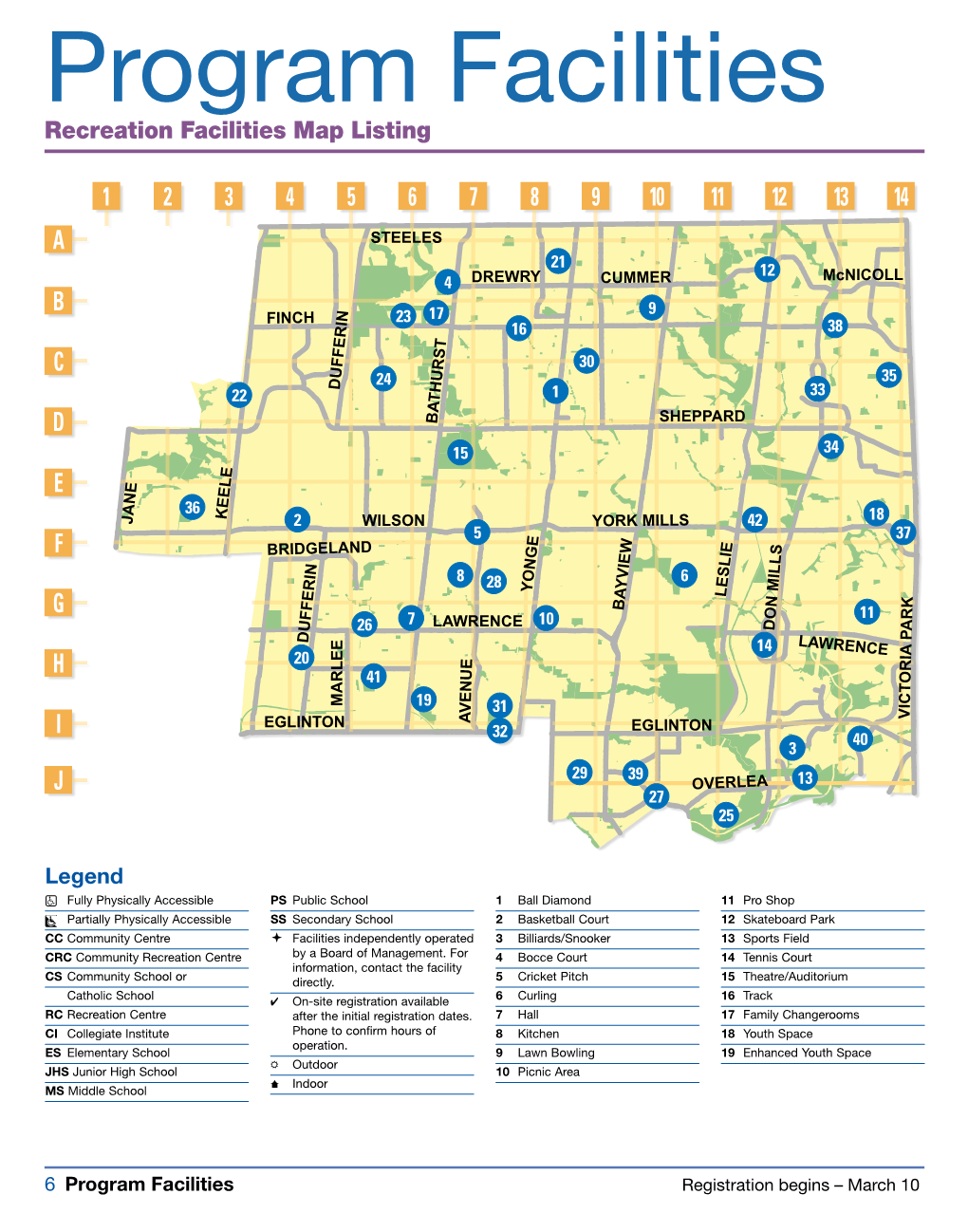 Program Facilities Recreation Facilities Map Listing