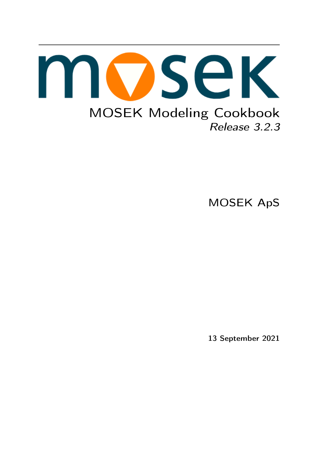 MOSEK Modeling Cookbook Release 3.2.3
