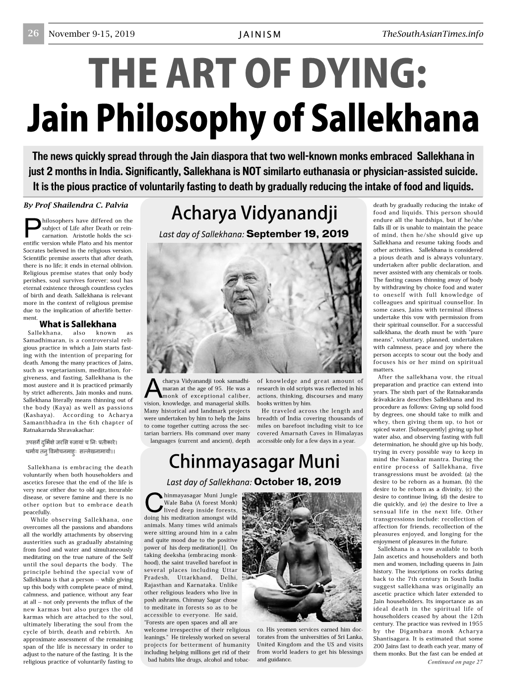 THE ART of DYING: Jain Philosophy of Sallekhana