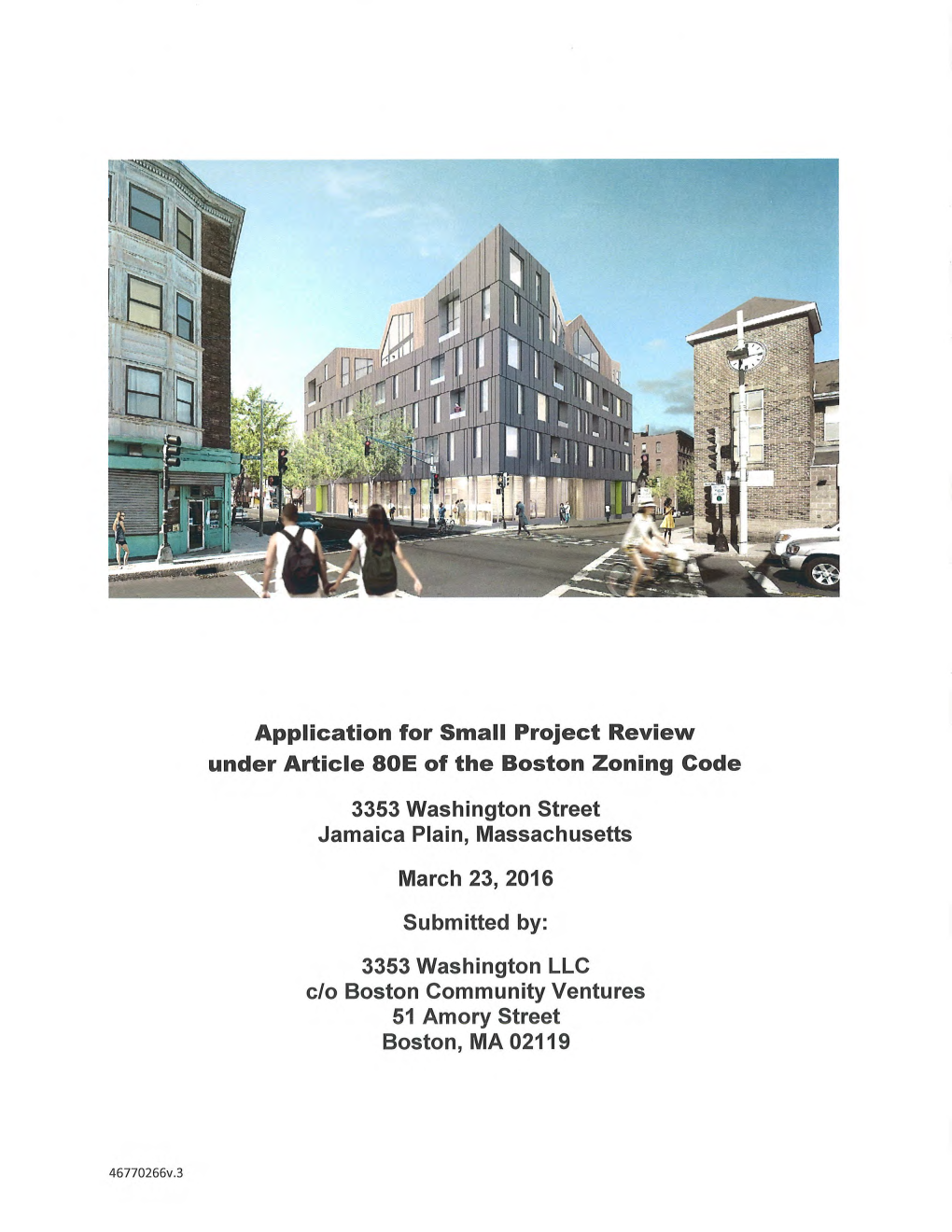 Application for Small Project Review Under Article 80E of the Boston Zoning Code