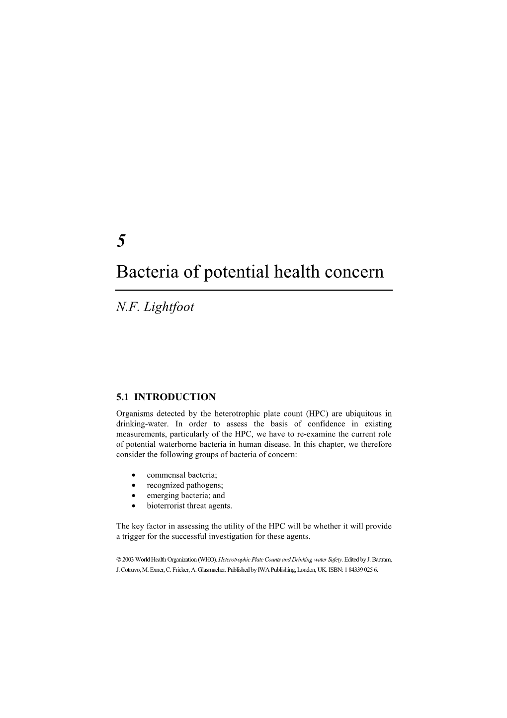 5 Bacteria of Potential Health Concern