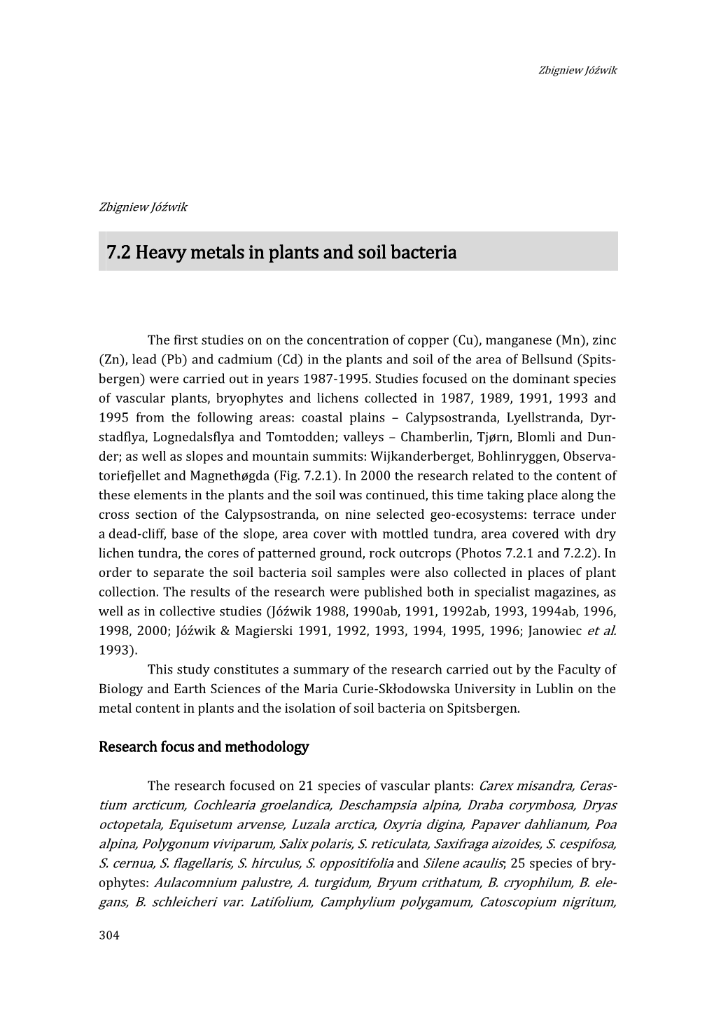 7.2 Heavy Metals Eavy Metals Eavy Metals in Plants and In