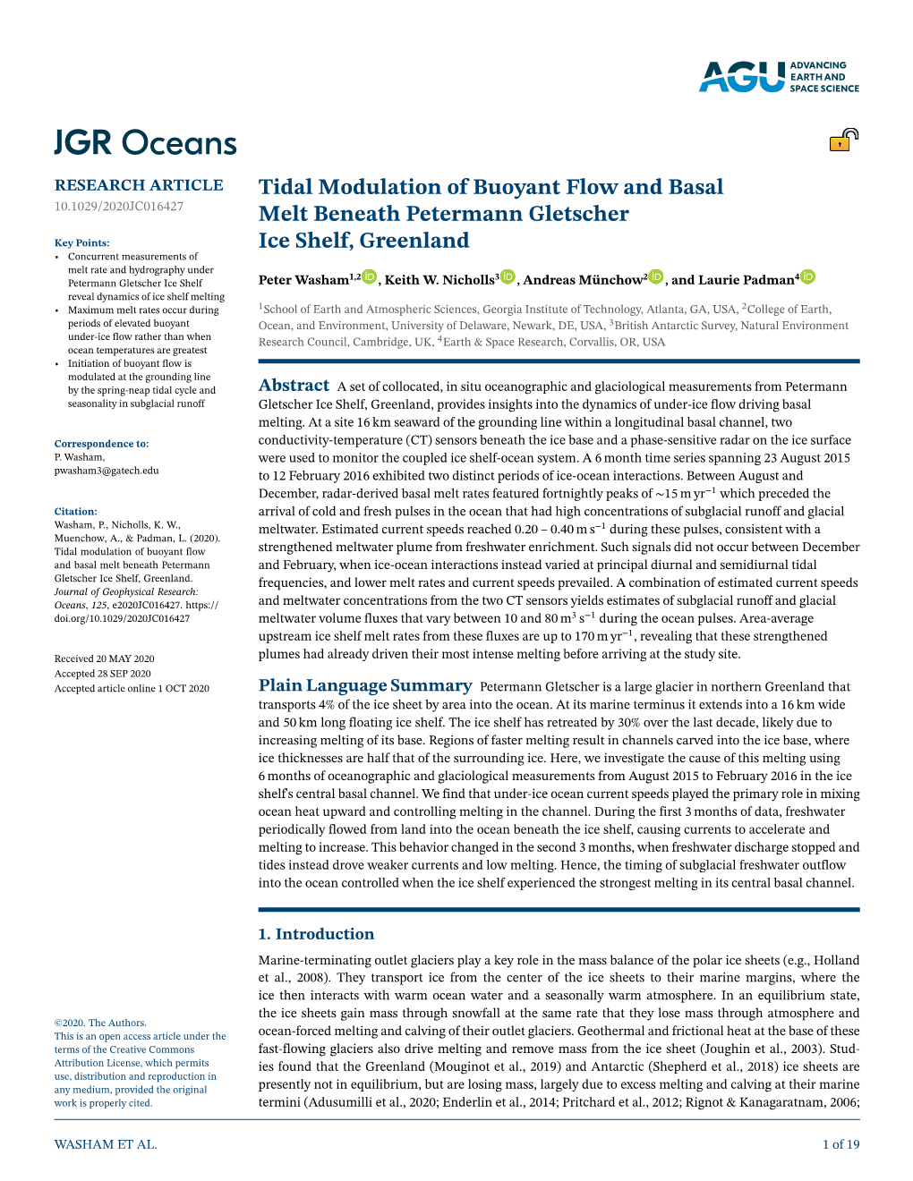 Tidal Modulation of Buoyant Flow and Basal Melt Beneath Petermann