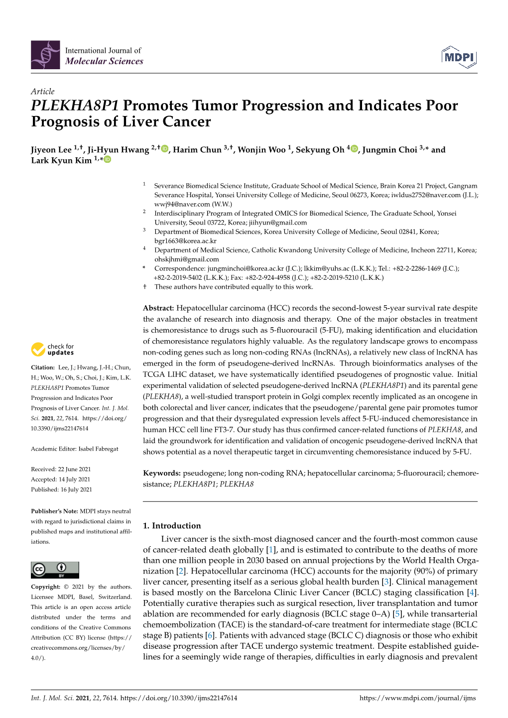 PLEKHA8P1 Promotes Tumor Progression and Indicates Poor Prognosis of Liver Cancer