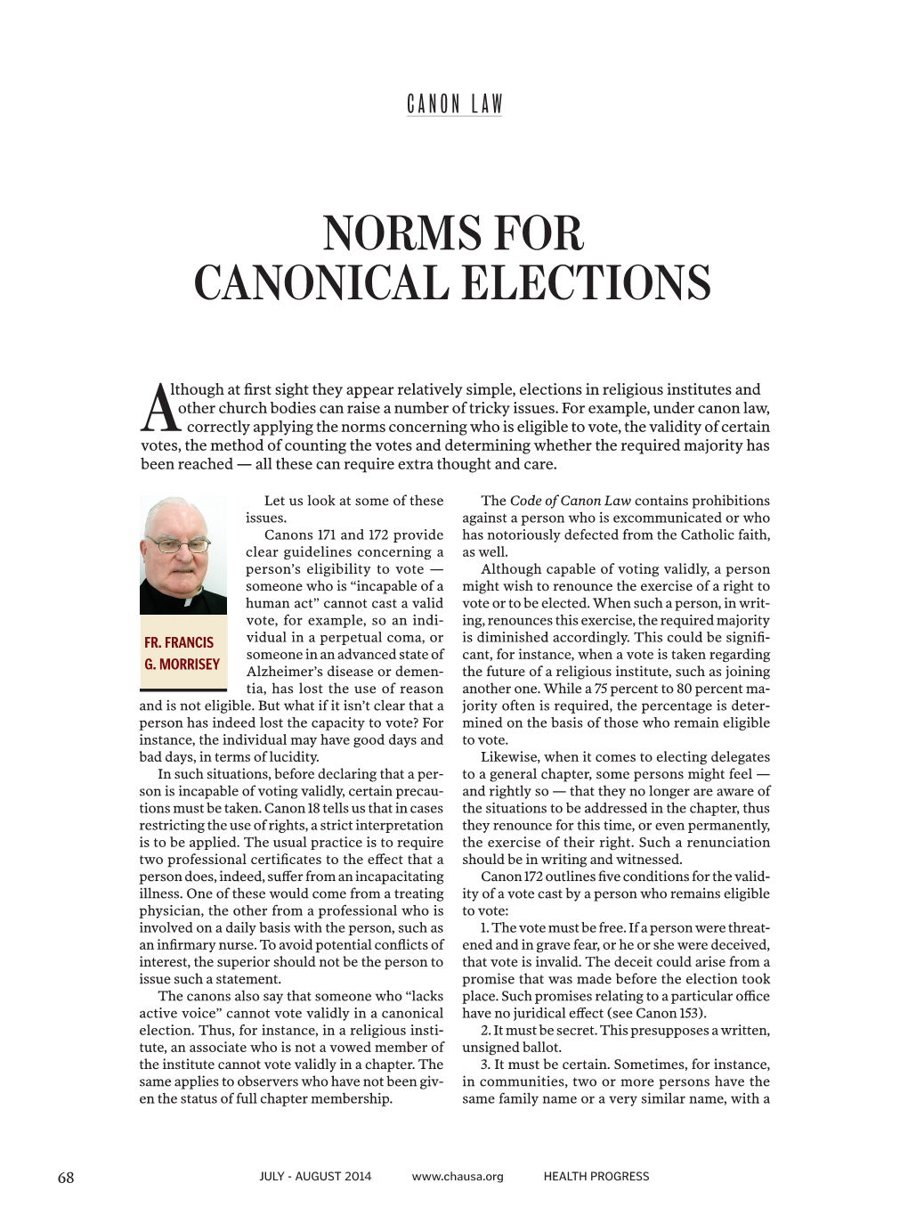 Canon Law-Norms for Canonical Elections