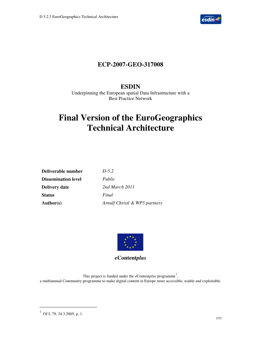 Final Version of the Eurogeographics Technical Architecture