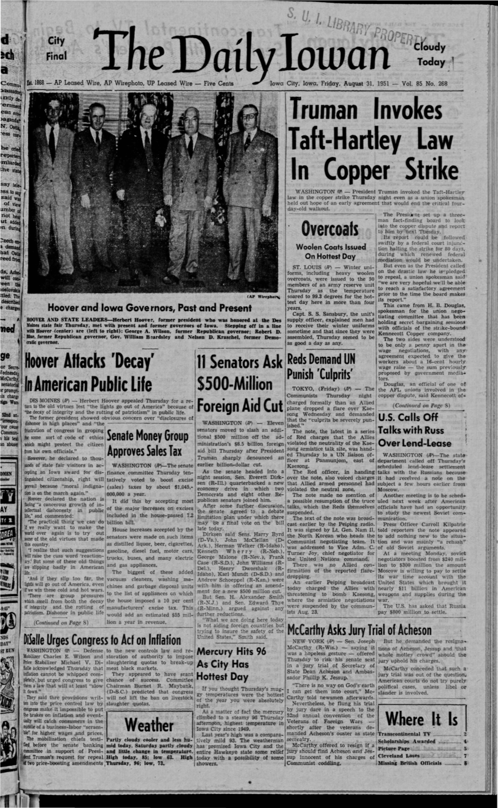 Daily Iowan (Iowa City, Iowa), 1951-08-31