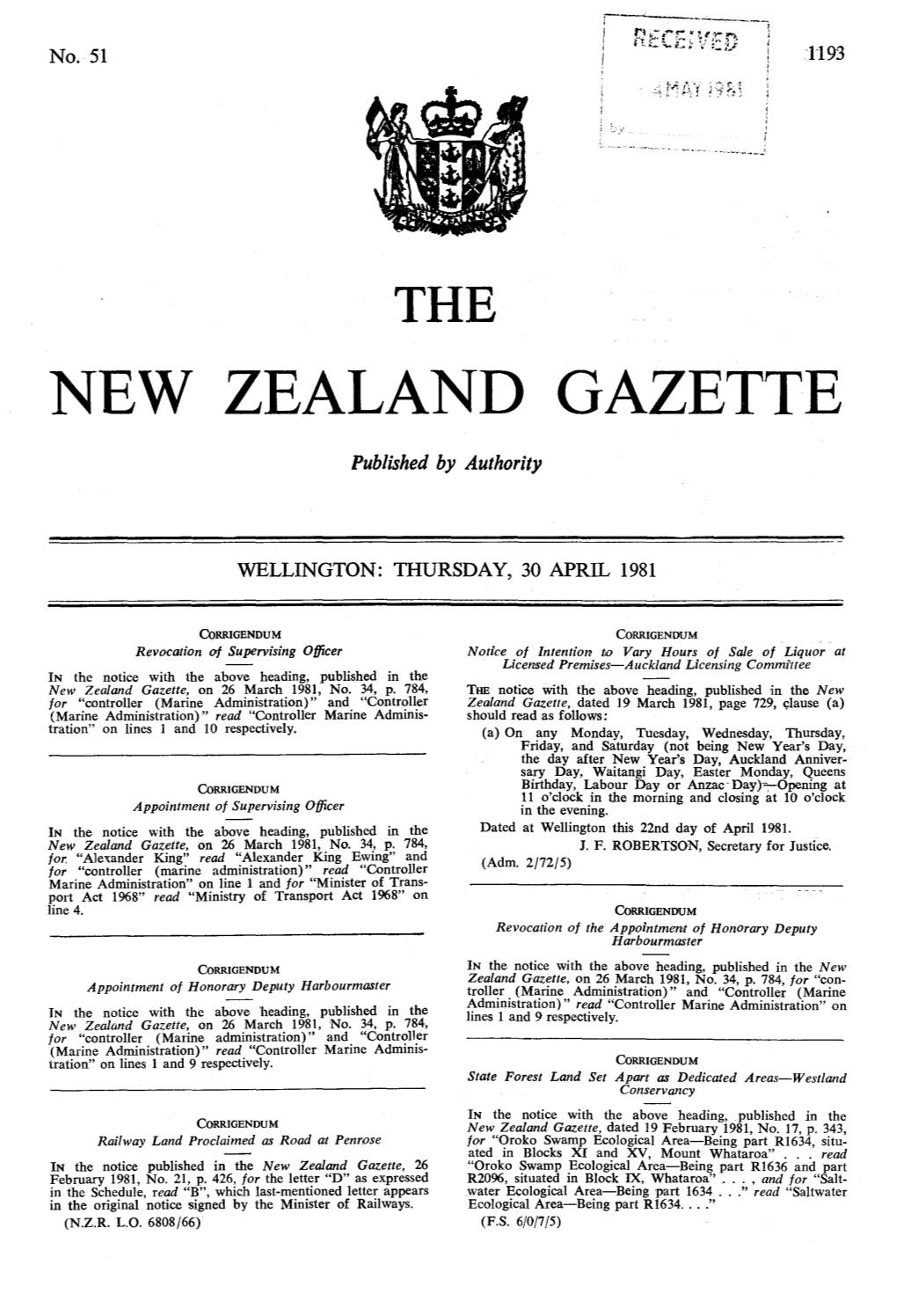 New Zealand Gazette