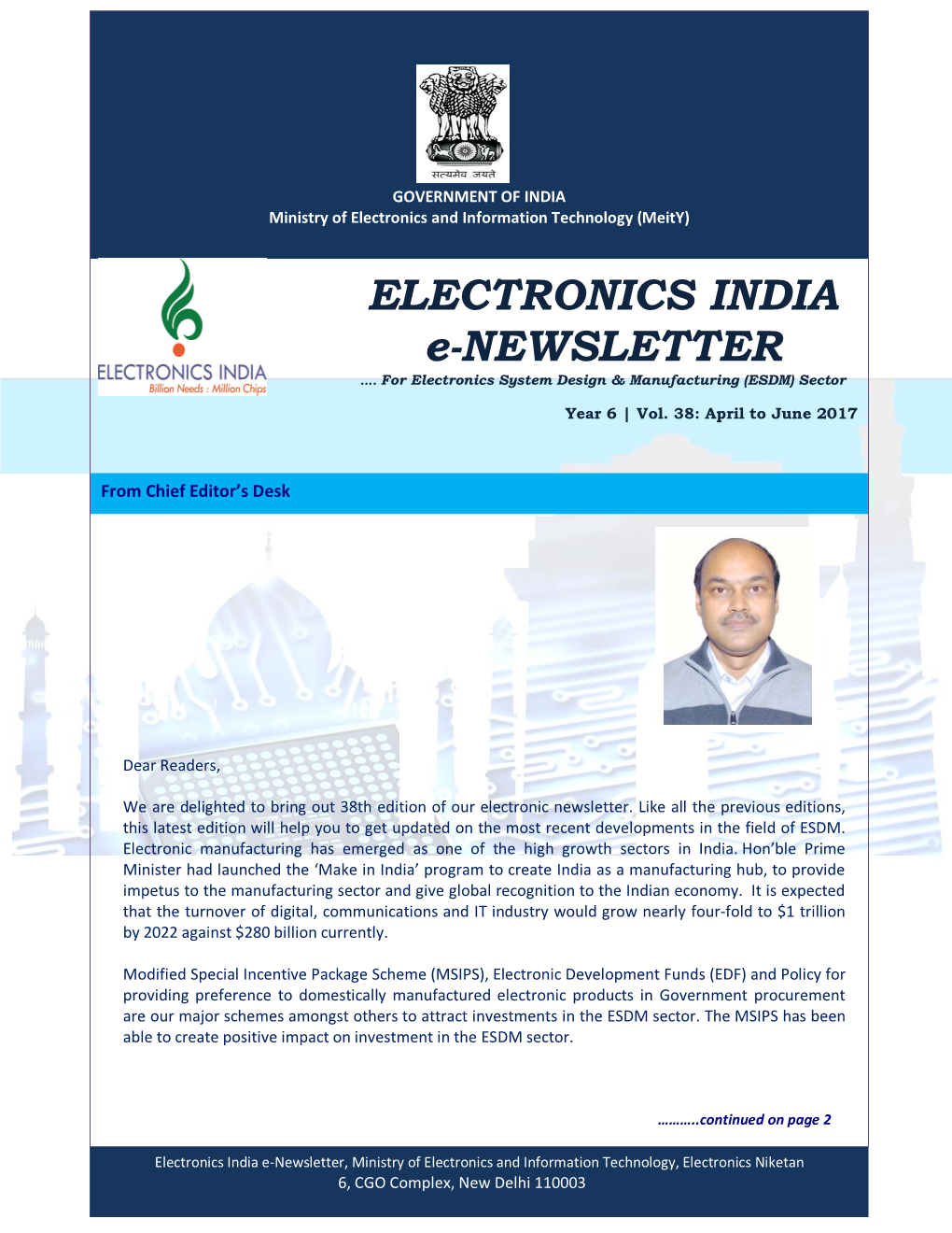 ELECTRONICS INDIA E-NEWSLETTER …