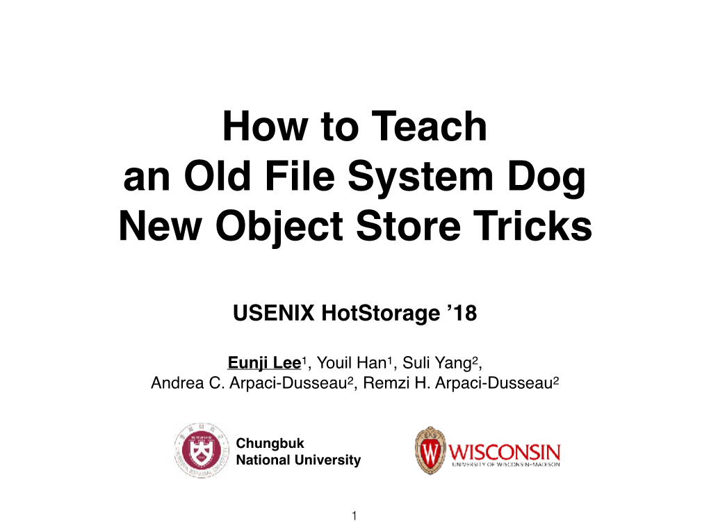 How to Teach an Old File System Dog New Object Store Tricks