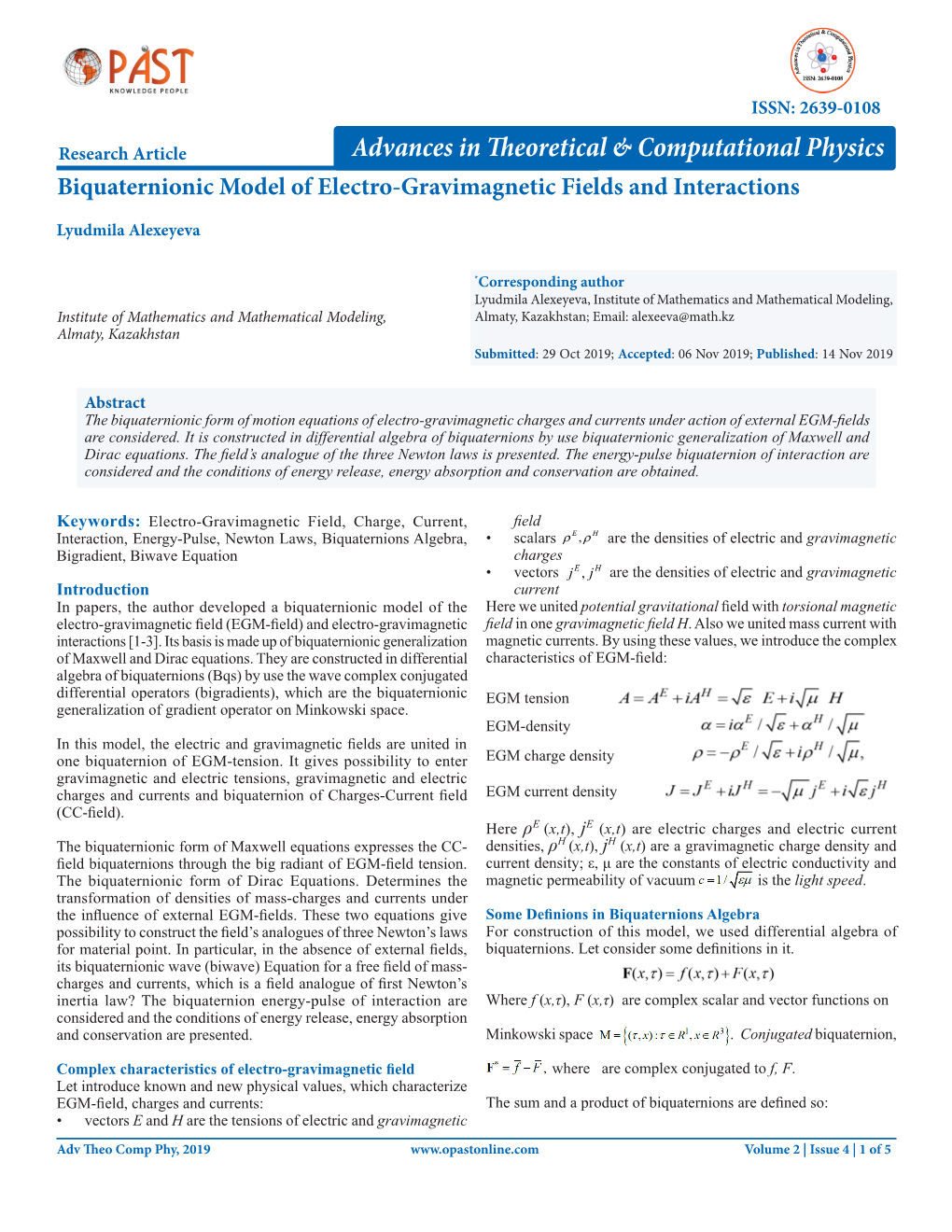 Biquaternionic Model of Electro-Gravimagnetic Fields and Interactions