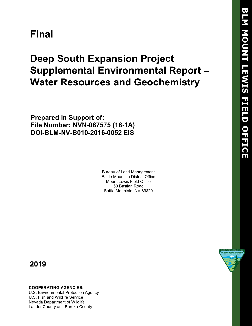 Deep South Expansion Project Final Supplemental Environmental