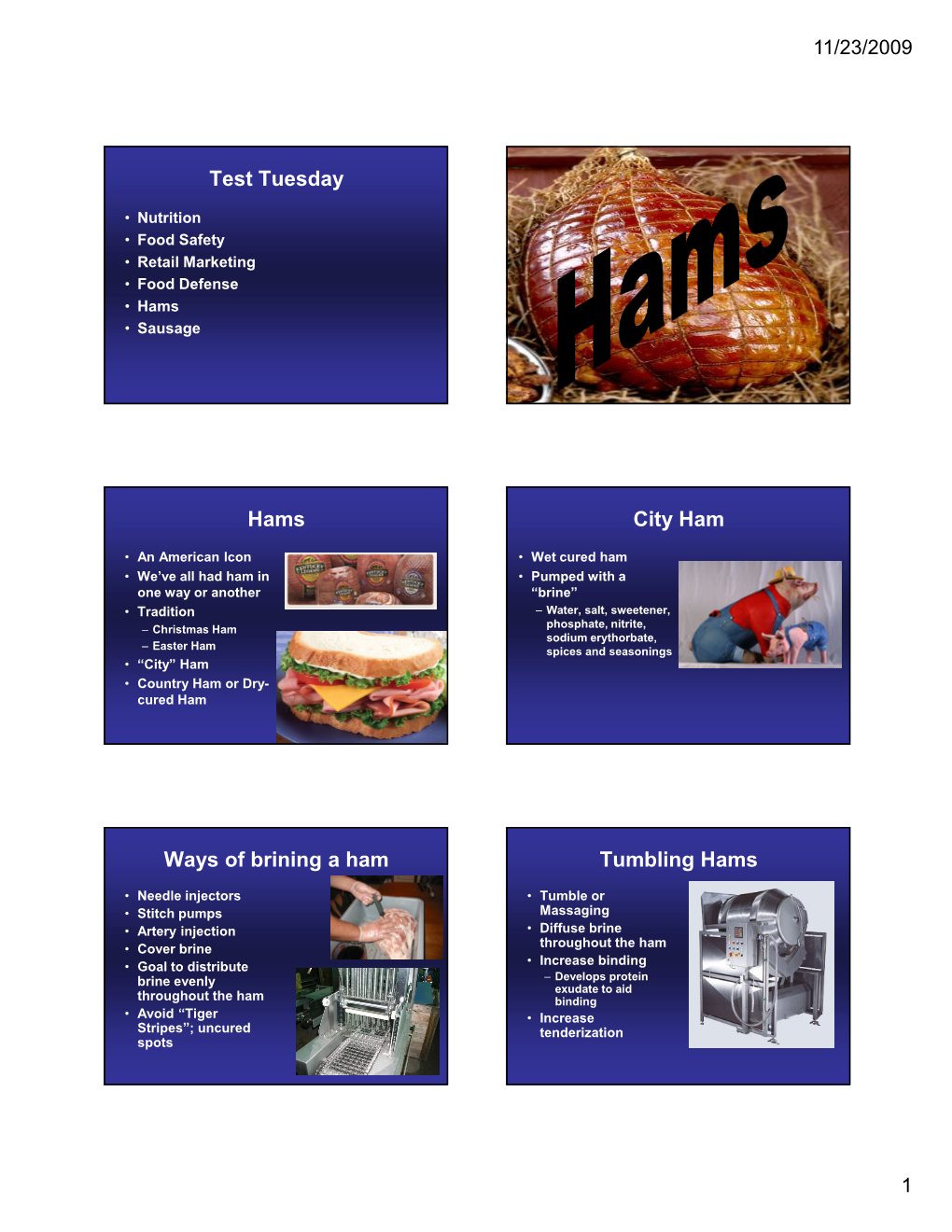 Test Tuesday Hams City Ham Ways of Brining a Ham Tumbling Hams