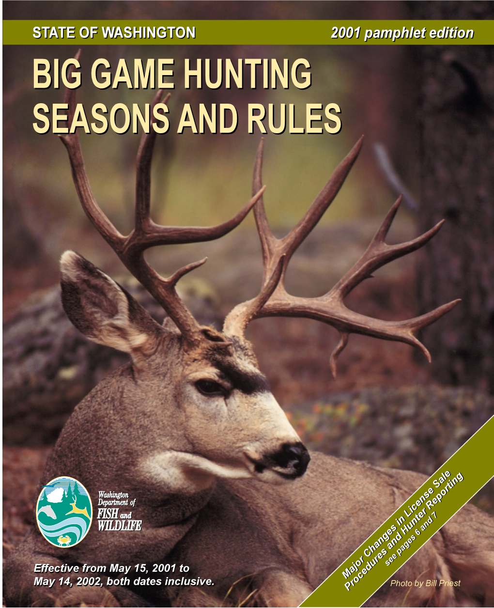 2001 Washington Big Game Hunting Regulation Pamphlet