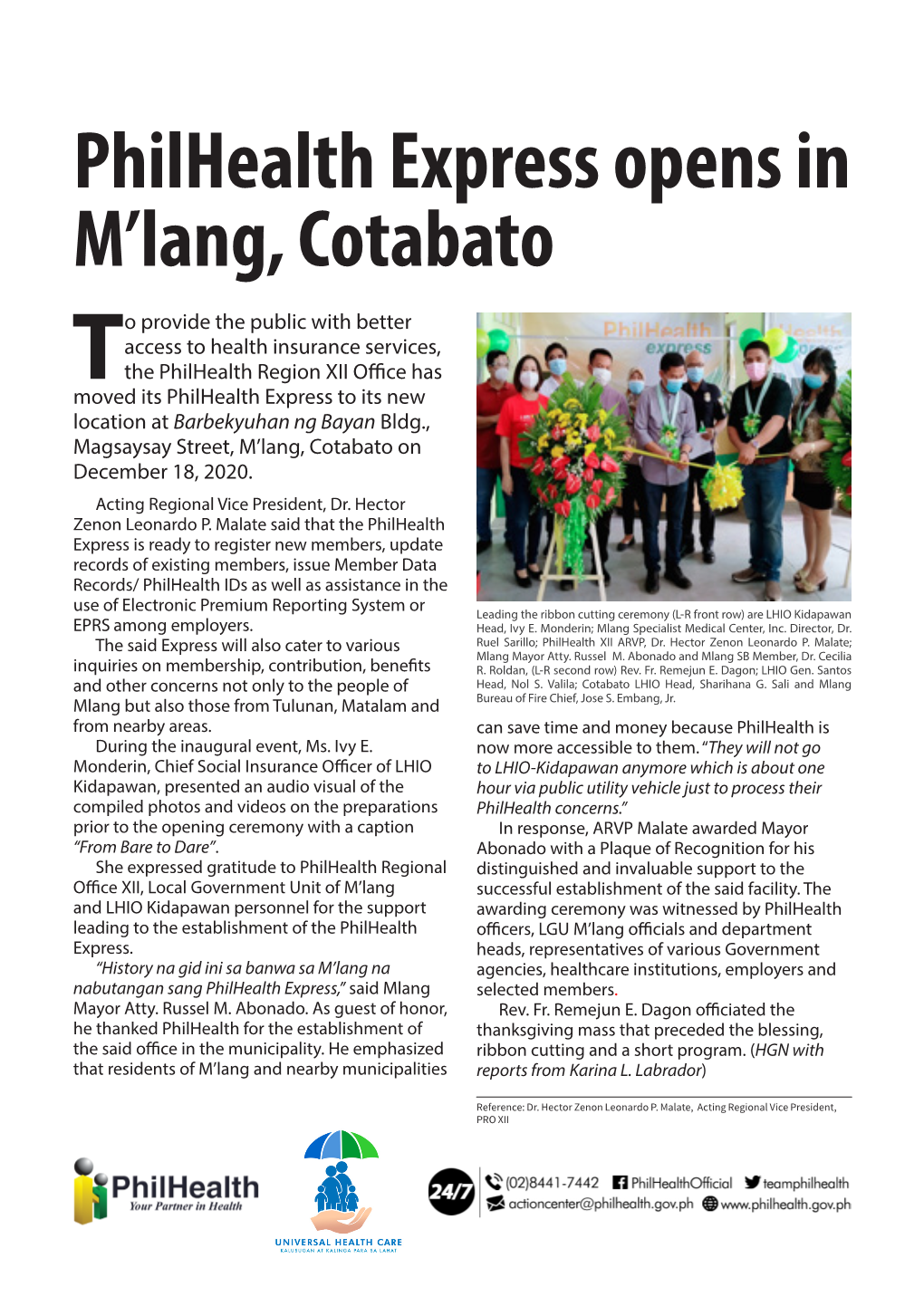 Philhealth Express Opens in M'lang, Cotabato