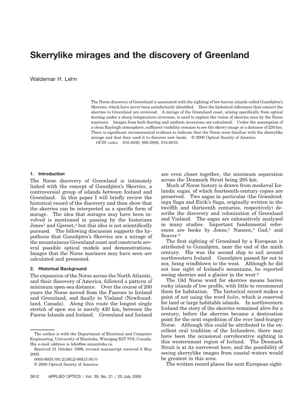 Skerrylike Mirages and the Discovery of Greenland