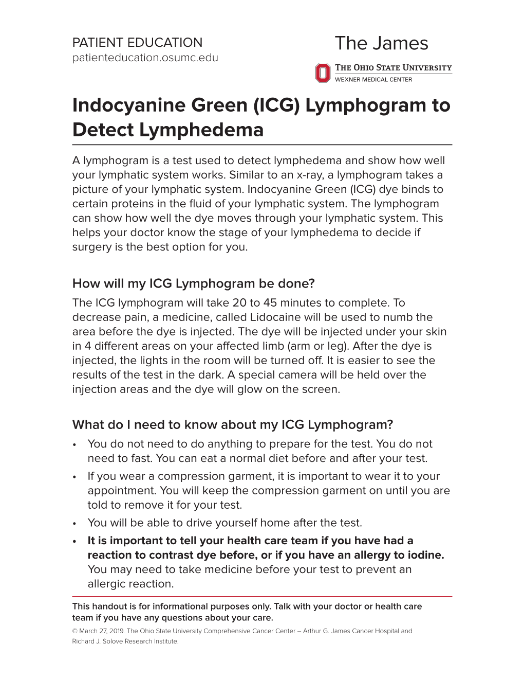 Indocyanine Green (ICG) Lymphogram to Detect Lymphedema