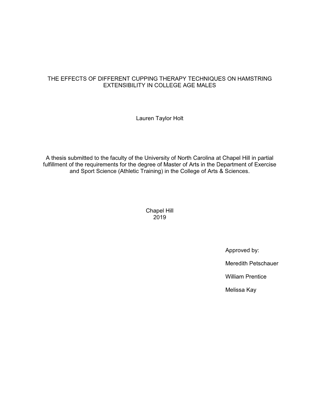 The Effects of Different Cupping Therapy Techniques on Hamstring Extensibility in College Age Males