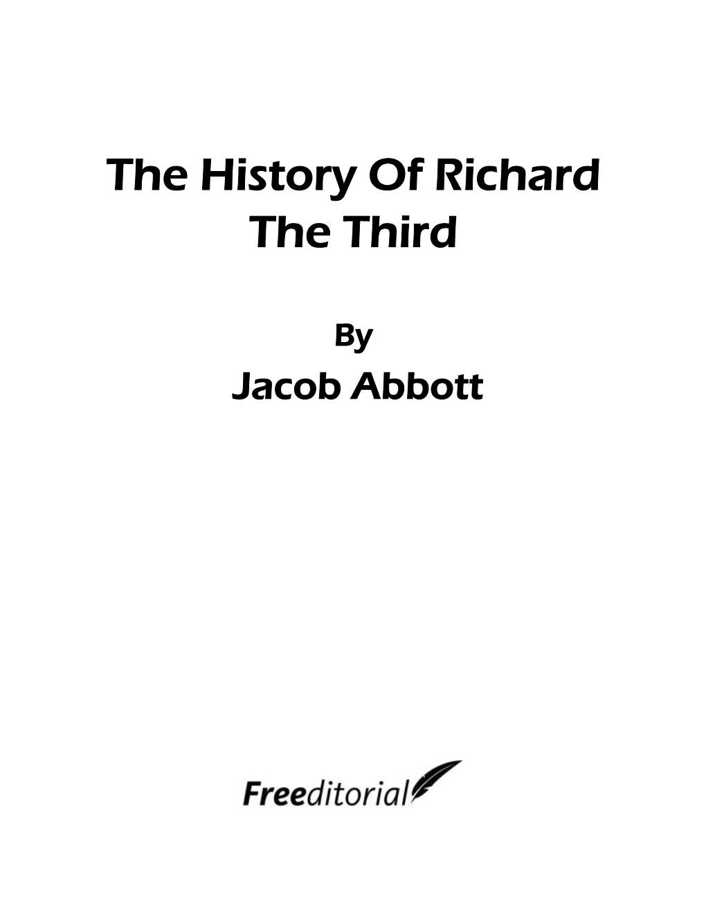 The History of Richard the Third