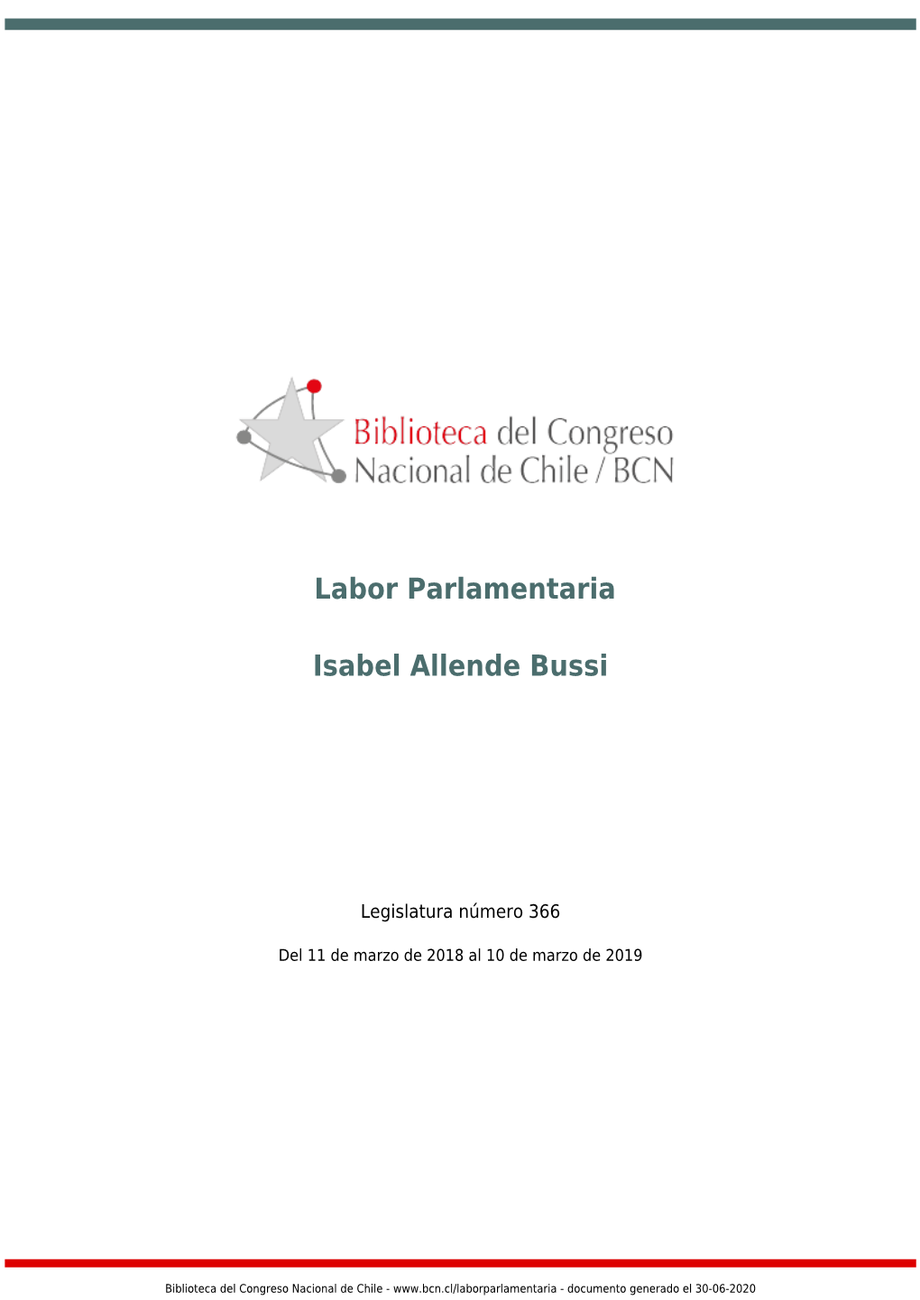 Labor Parlamentaria Isabel Allende Bussi