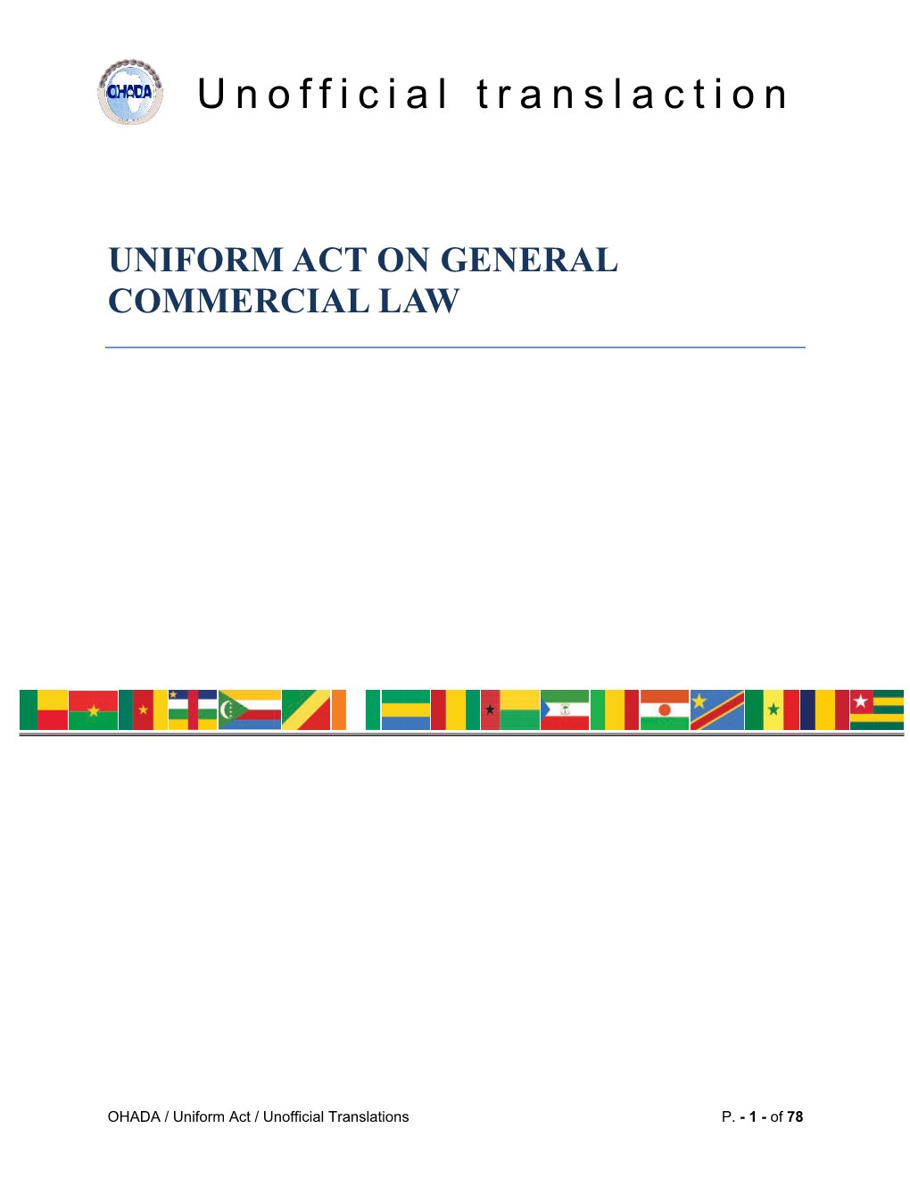 Uniform Act on General Commercial Law