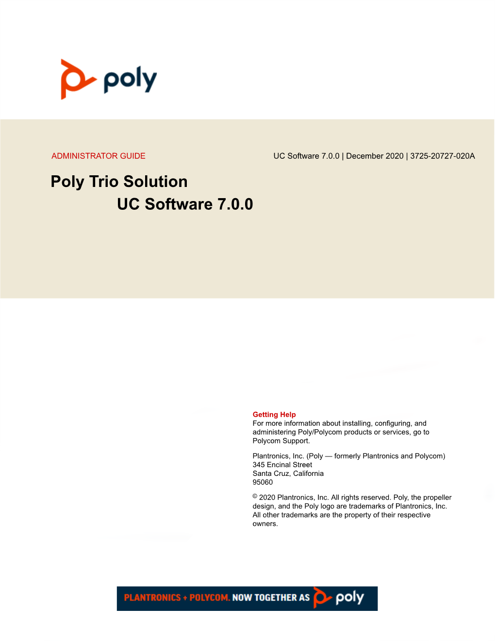 Poly Trio Solution Administrator Guide 7.0.0AA