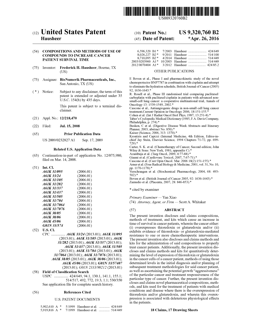 (12) United States Patent (10) Patent No.: US 9,320,760 B2 Hausheer (45) Date of Patent: *Apr