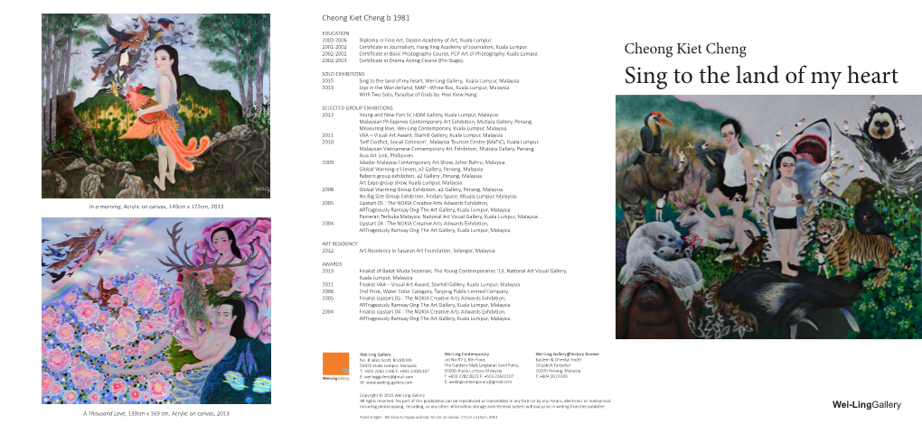 Sing to the Land of My Heart, Wei-Ling Gallery, Kuala Lumpur, Malaysia