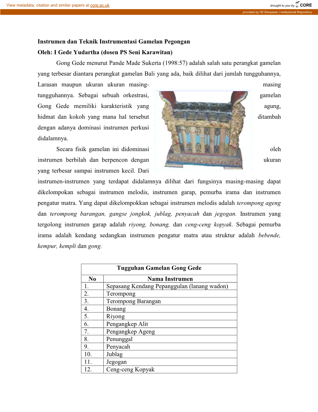 Instrumen Dan Teknik Instrumentasi Gamelan Pegongan Oleh