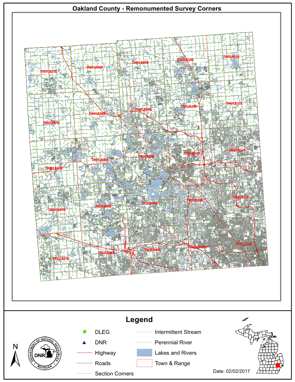 Oakland County - Remonumented Survey Corners