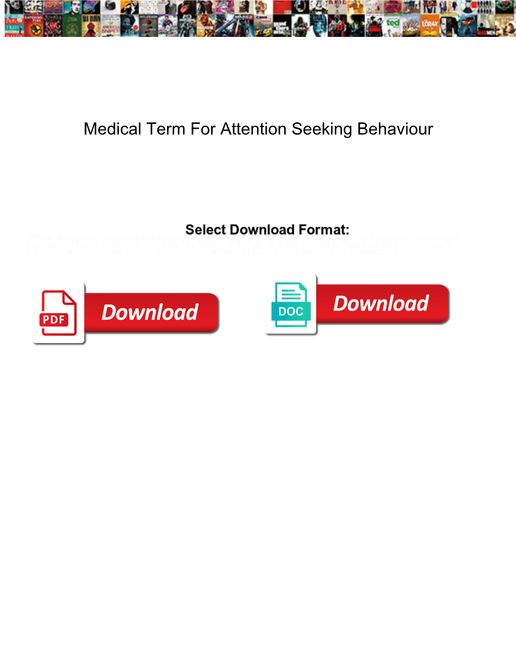 Medical Term for Attention Seeking Behaviour