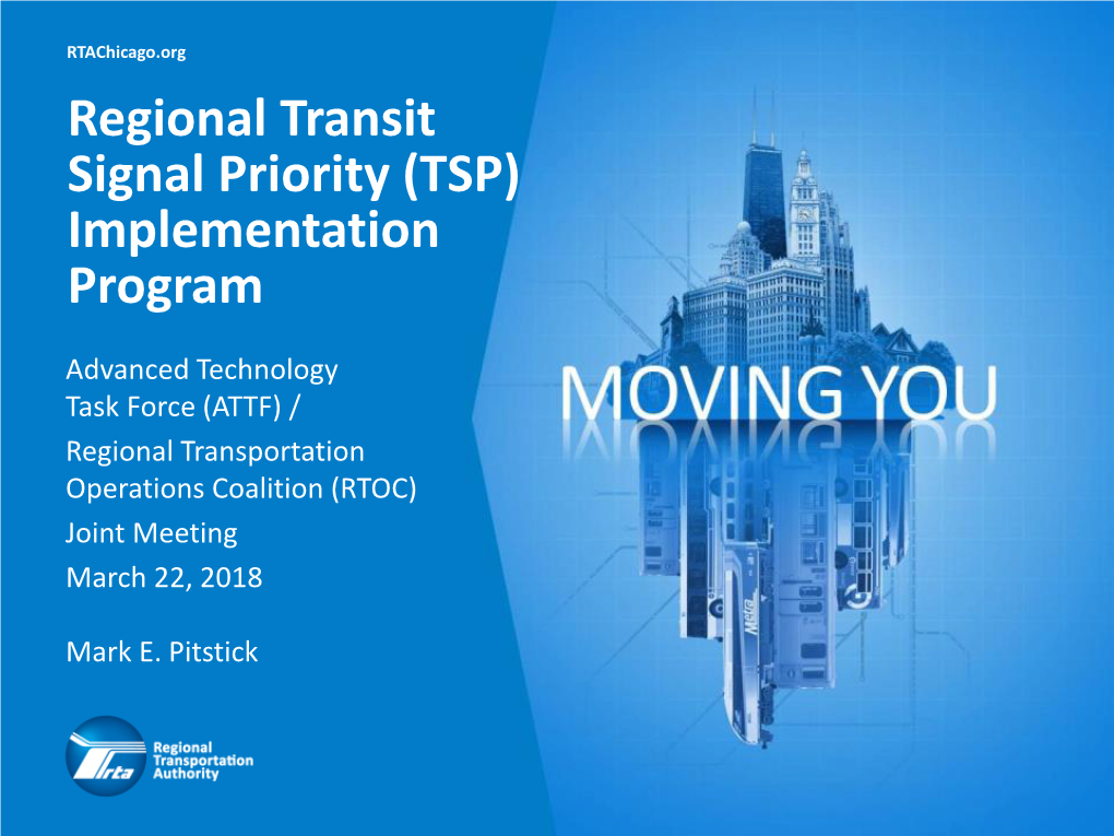 Regional Transit Signal Priority (TSP) Implementation Program