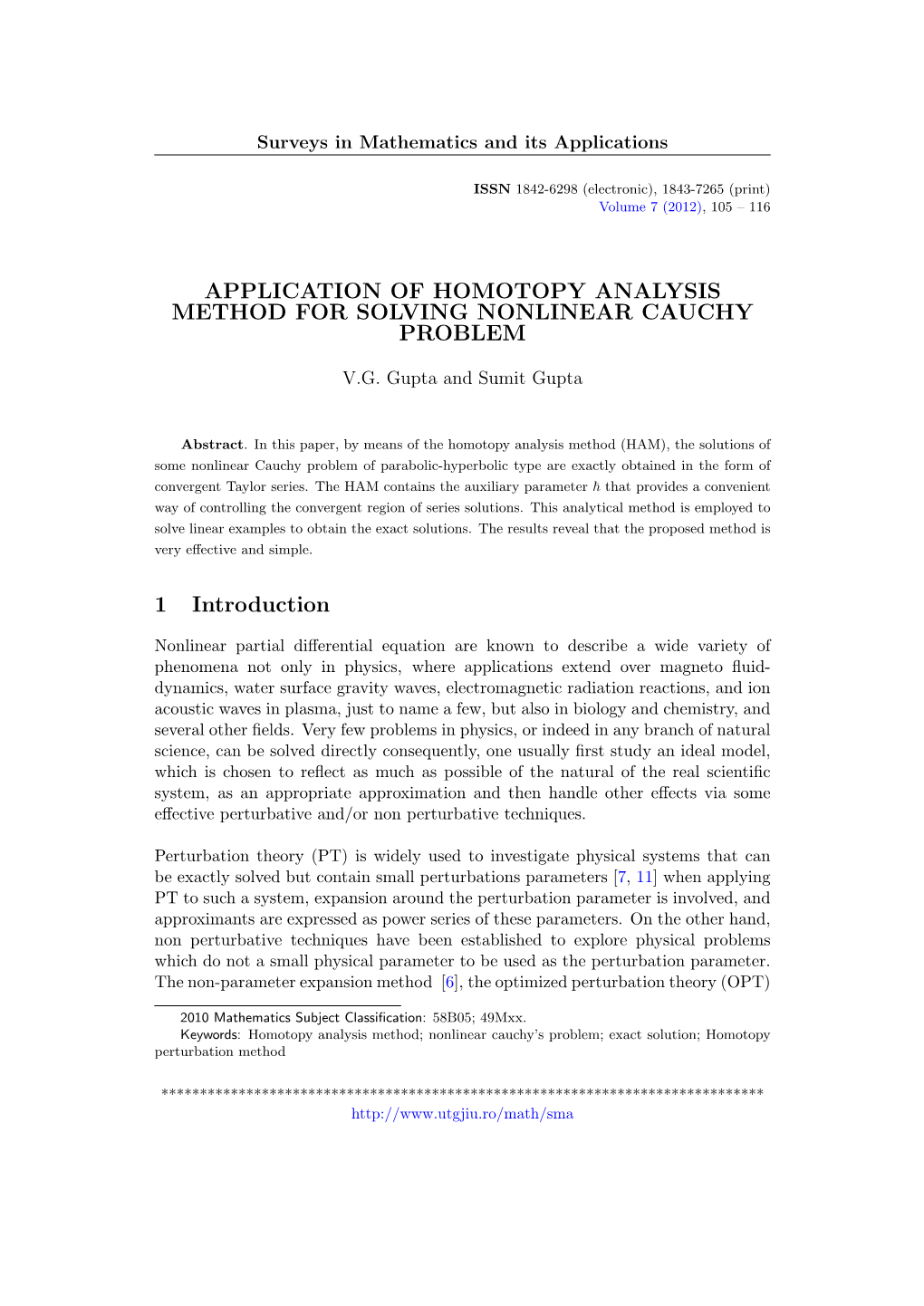 Application of Homotopy Analysis Method for Solving Nonlinear Cauchy Problem