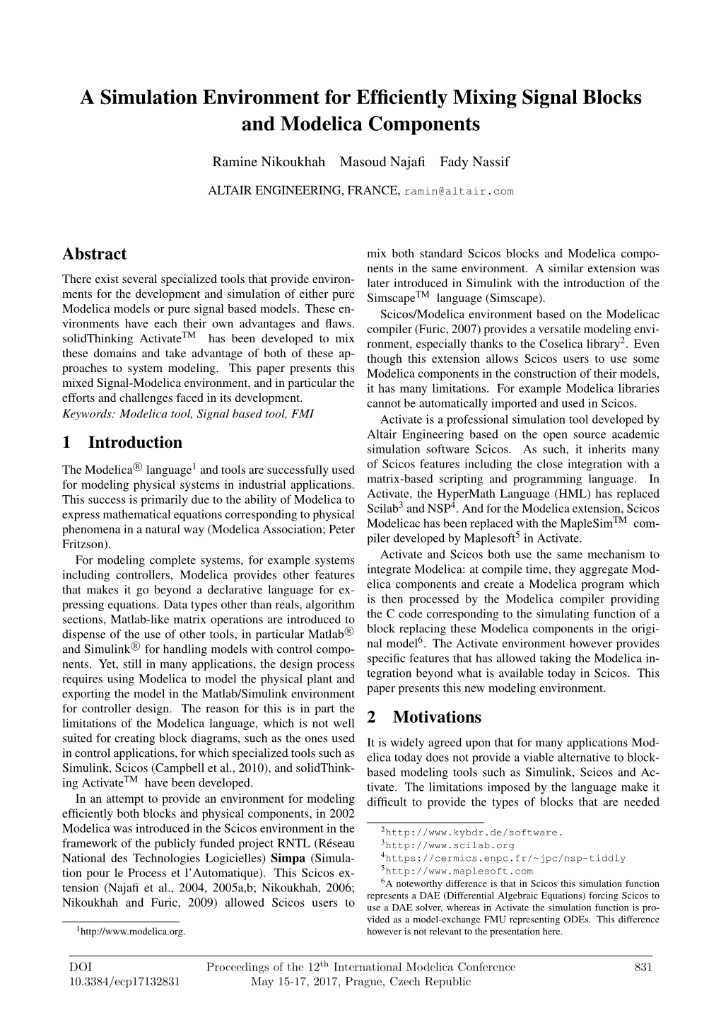 A Simulation Environment for Efficiently Mixing Signal Blocks and Modelica Components