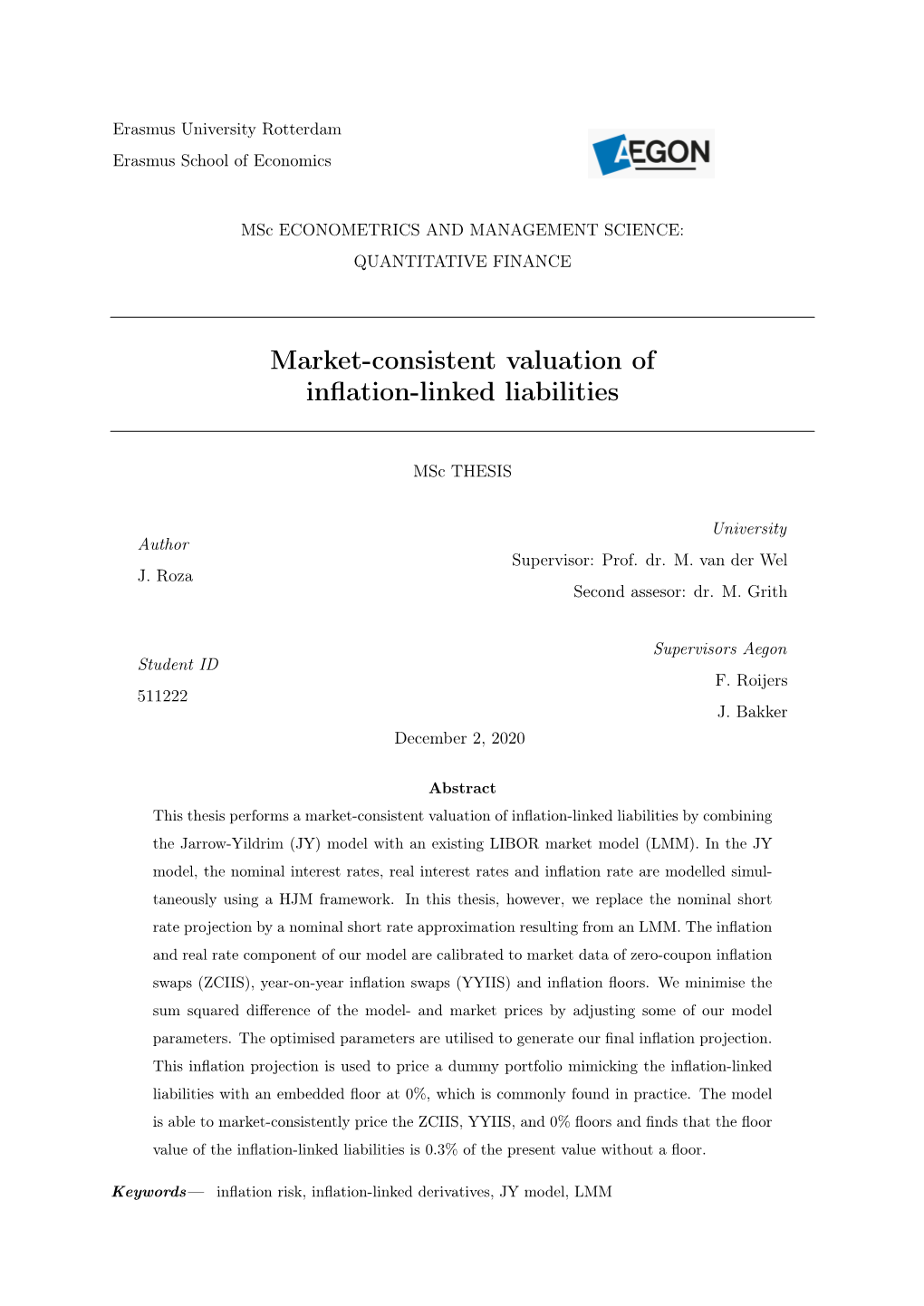 Market-Consistent Valuation of Inflation-Linked Liabilities