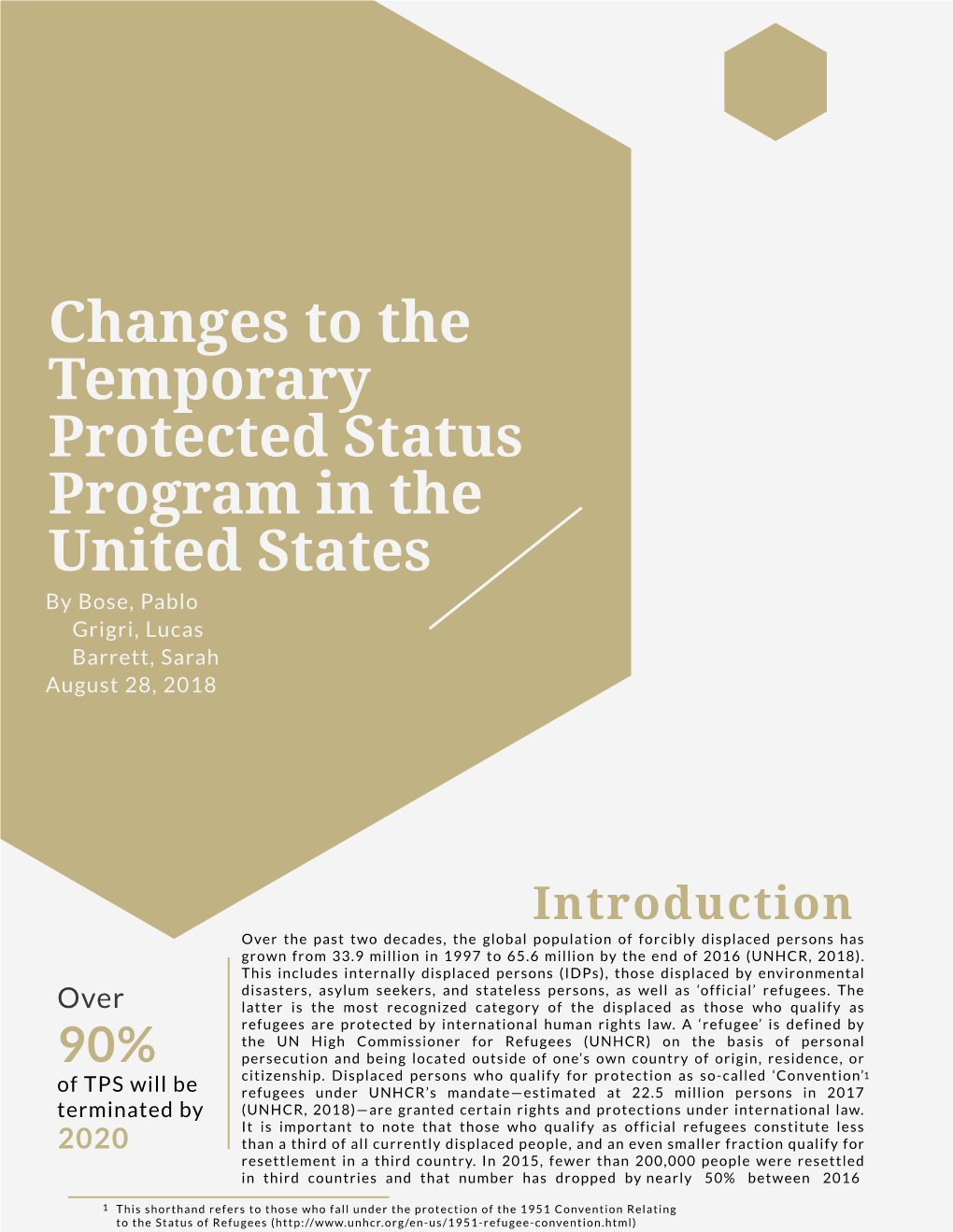 RRSC-PR8: Changes to the Temporary Protected Status