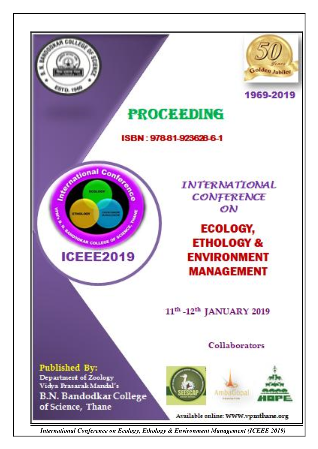 International Conference on Ecology, Ethology & Environment Management