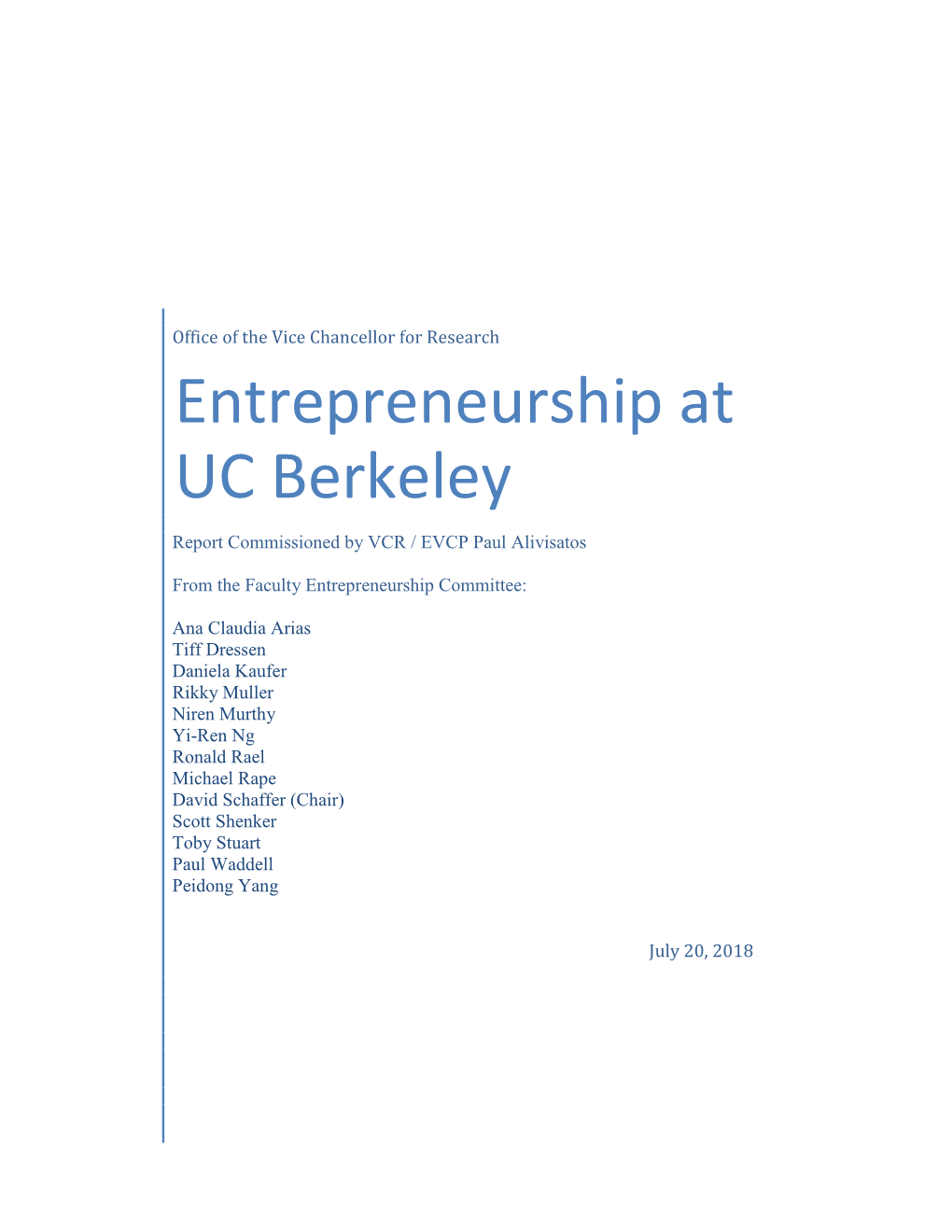 Entrepreneurship at UC Berkeley