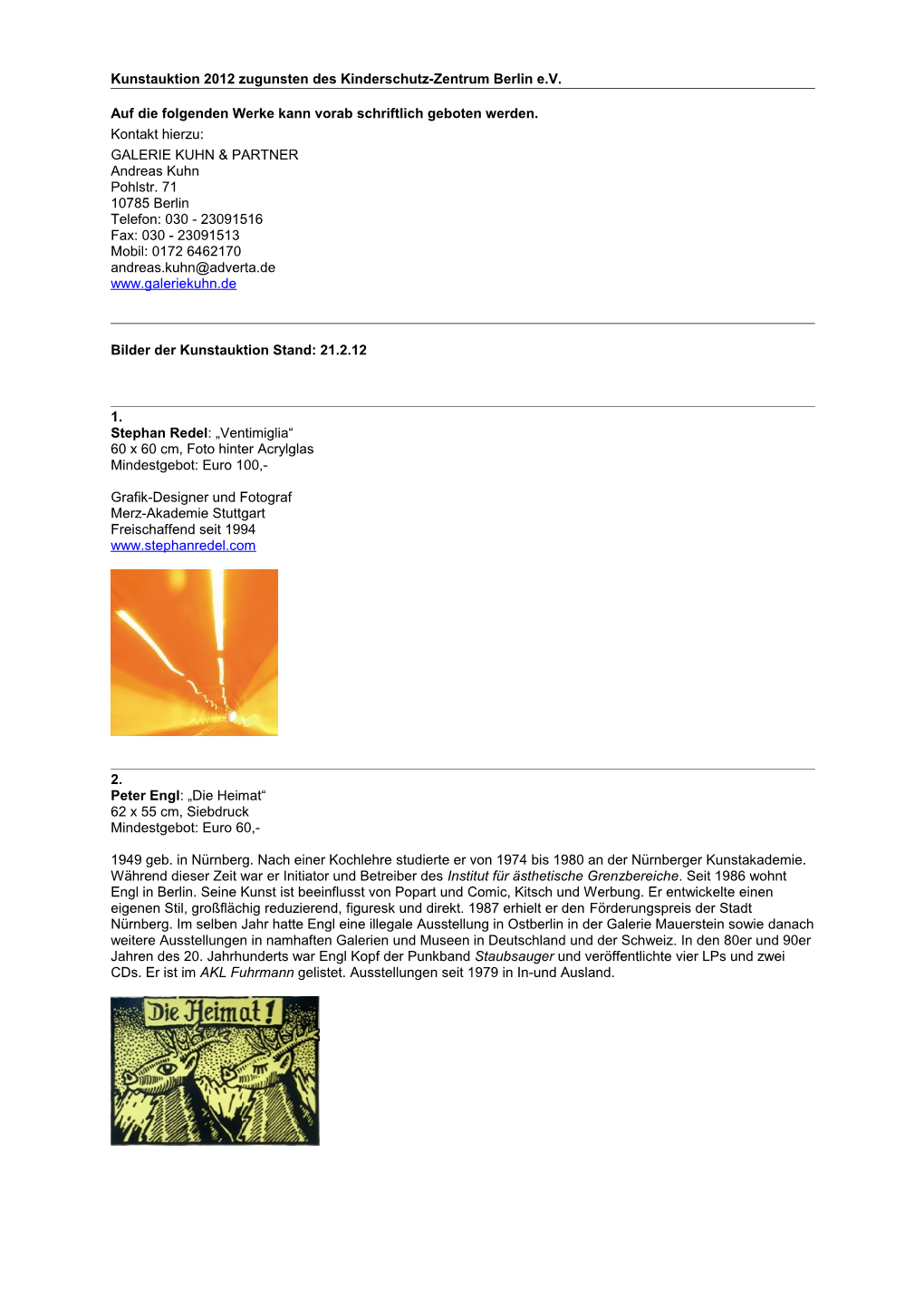 Vorab-Katalog Kunstauktion 2012