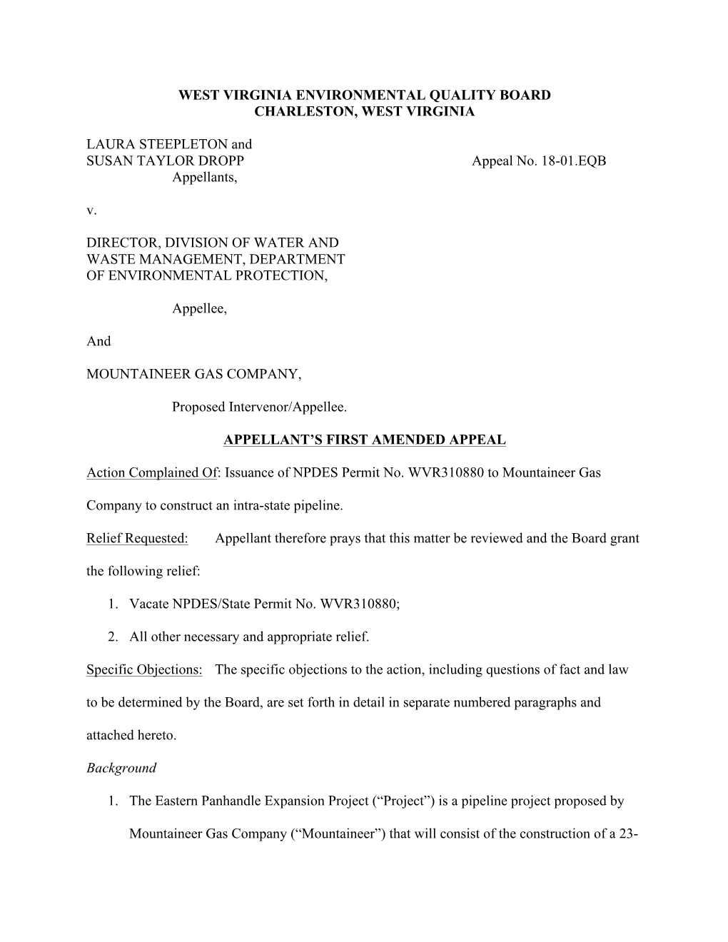 DRAFT Amended Notice of Appeal