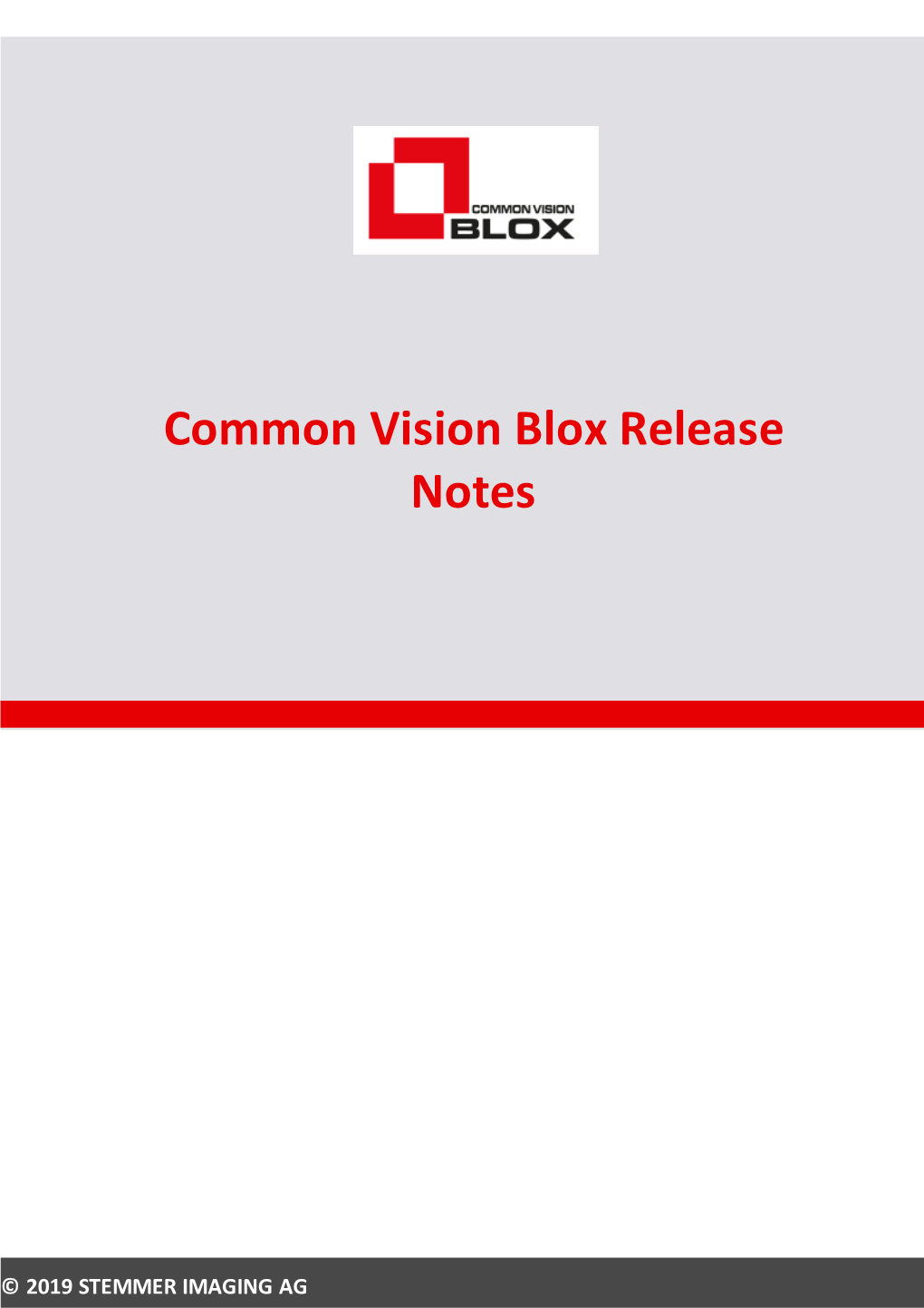 Common Vision Blox Release Notes
