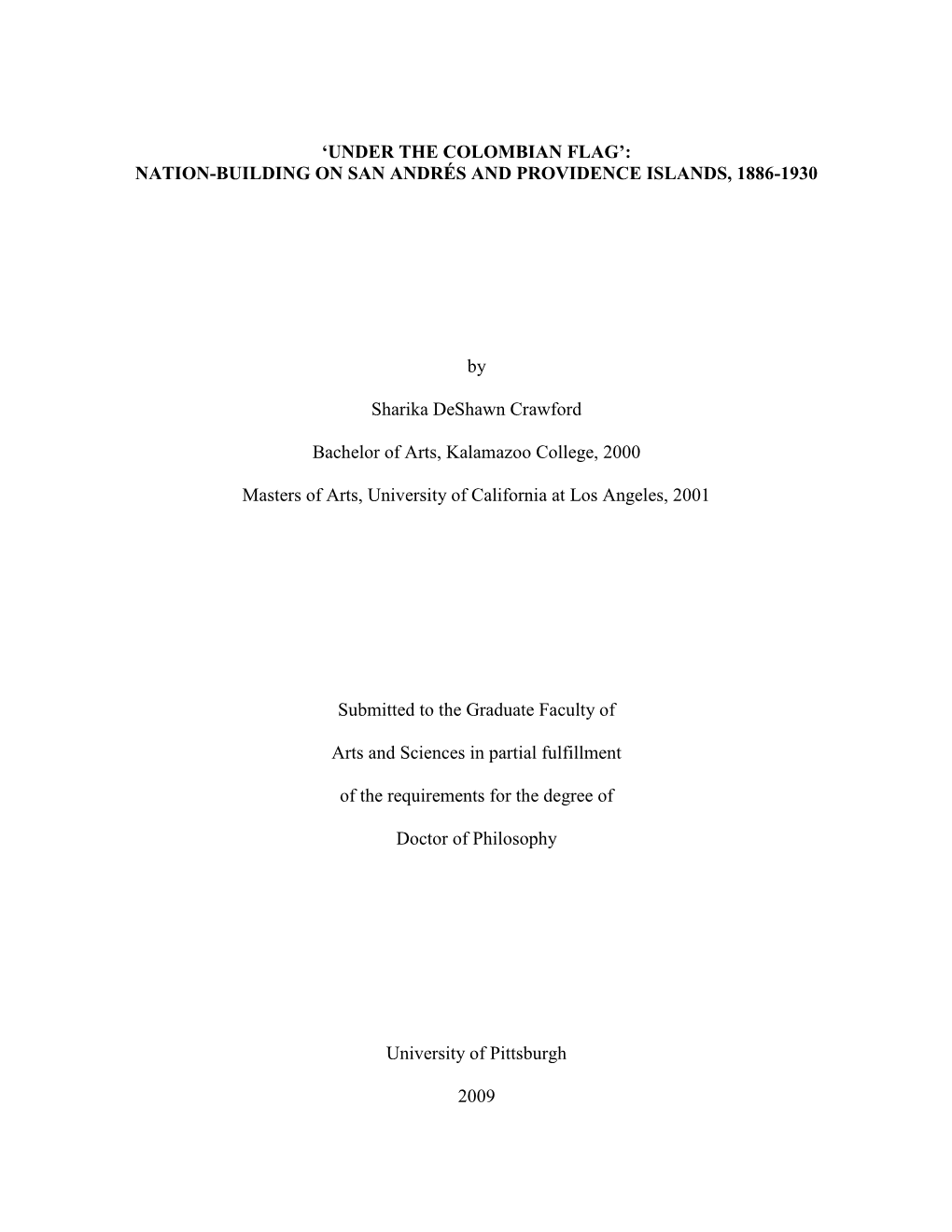 Nation-Building on San Andrés and Providence Islands, 1886-1930